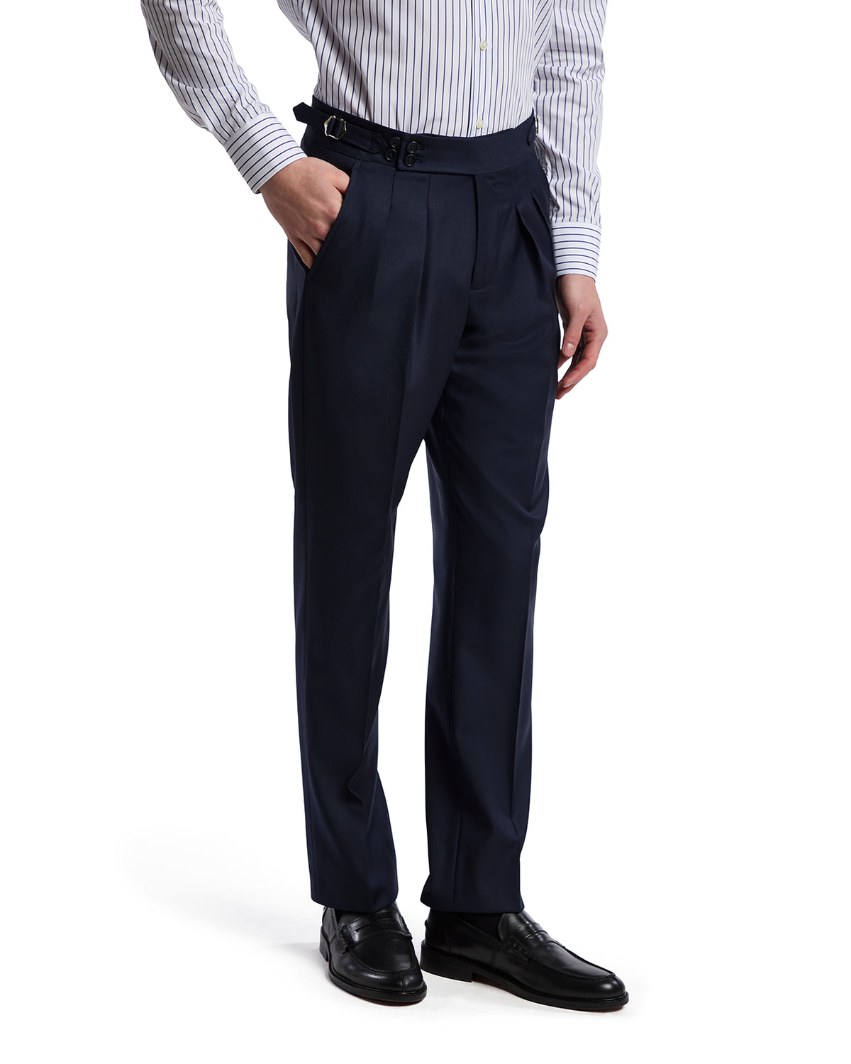 Perennial Canonico blue wool high-waisted trousers