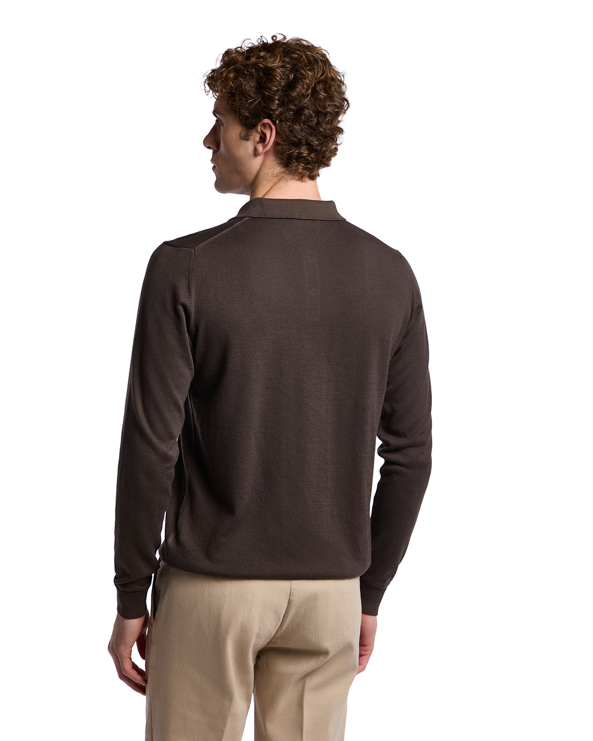 Andrey polo shirt in dark brown cotton