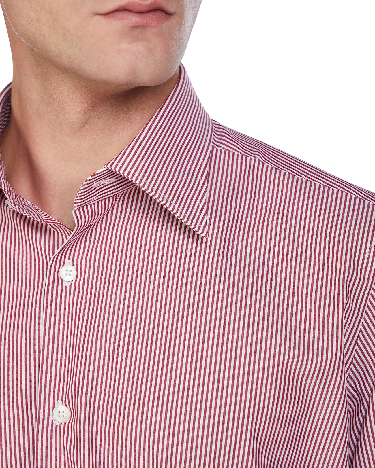 Camicia Kalt a righe bordeaux in cotone