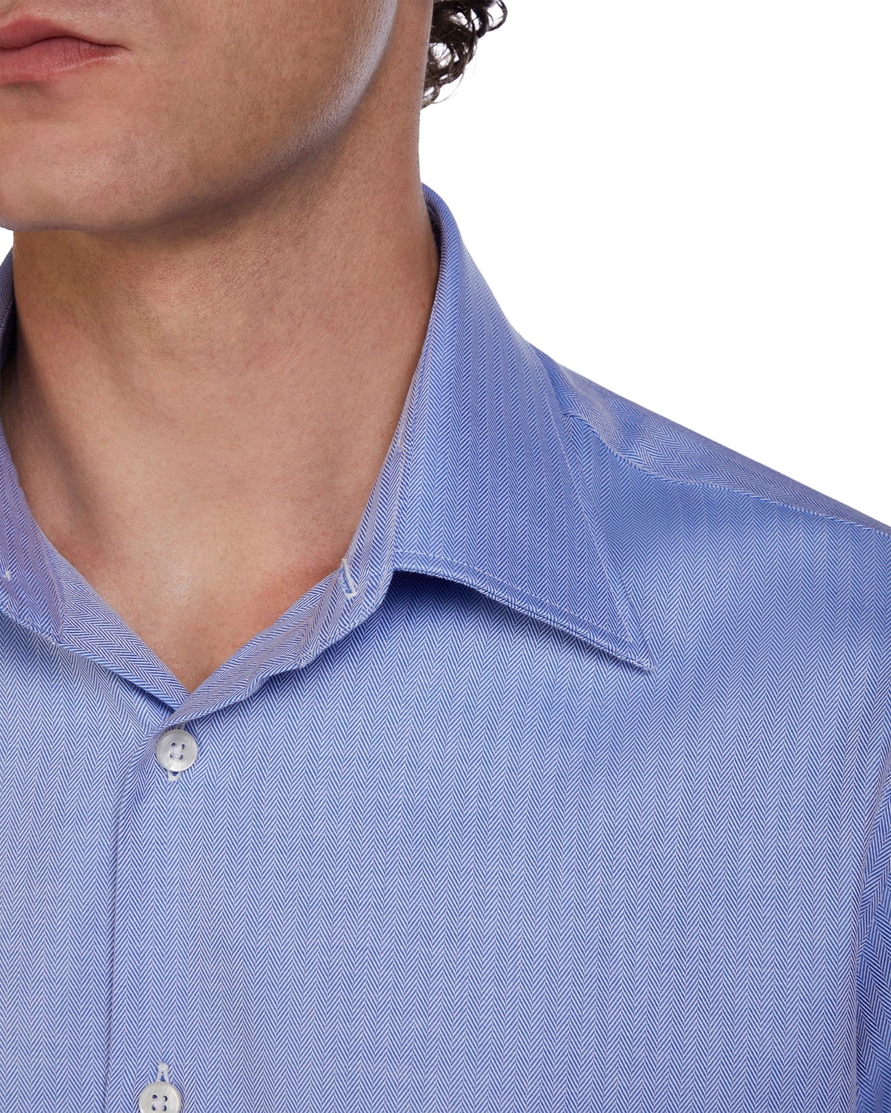 Camicia Haus spigata azzurra in cotone
