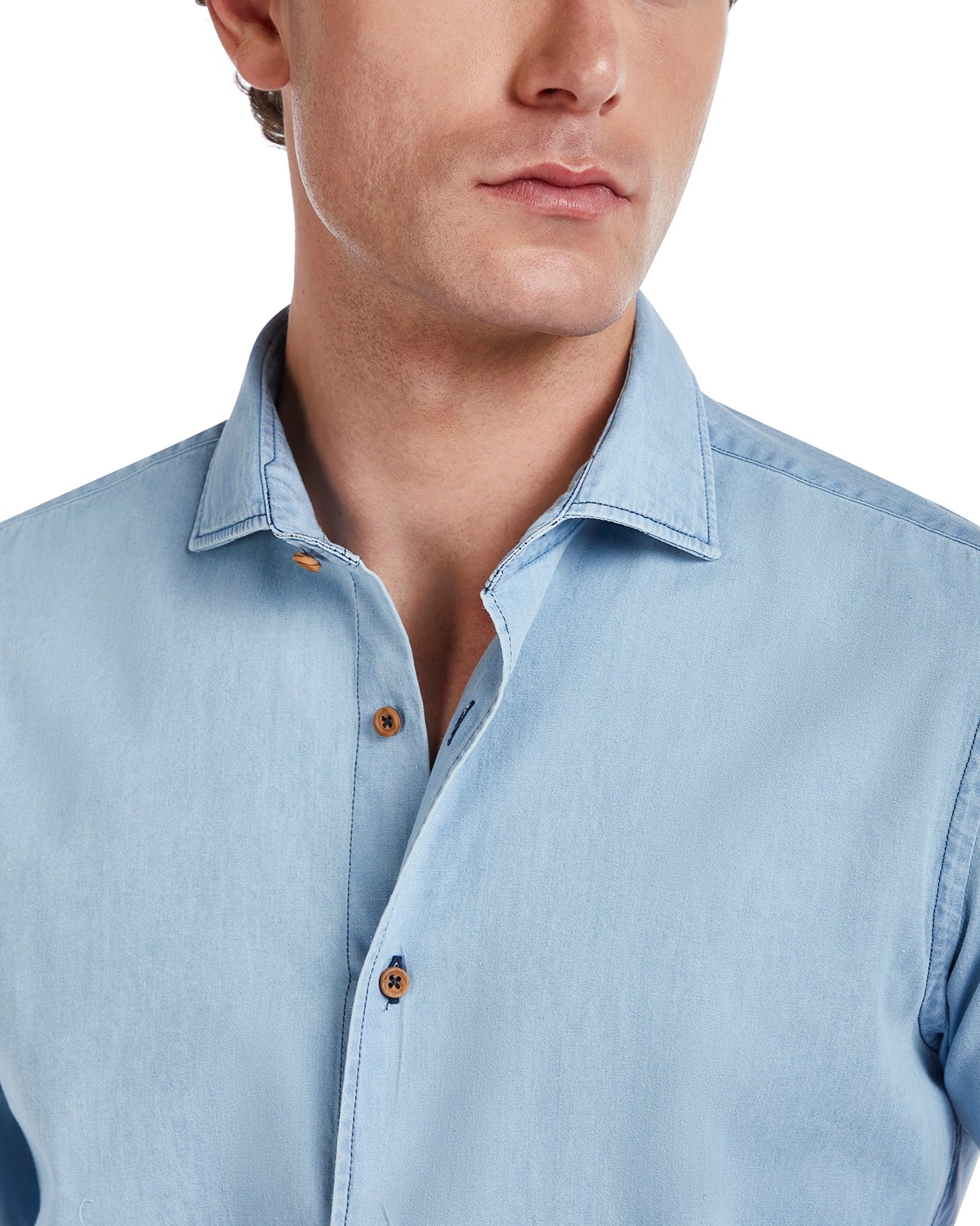 Mark light wash denim shirt