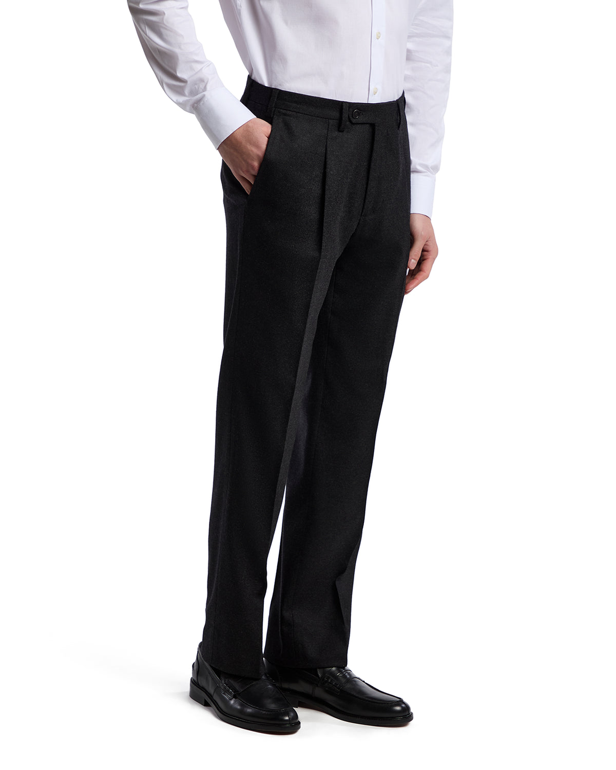 Classic Rugby Drago flannel trousers in anthracite