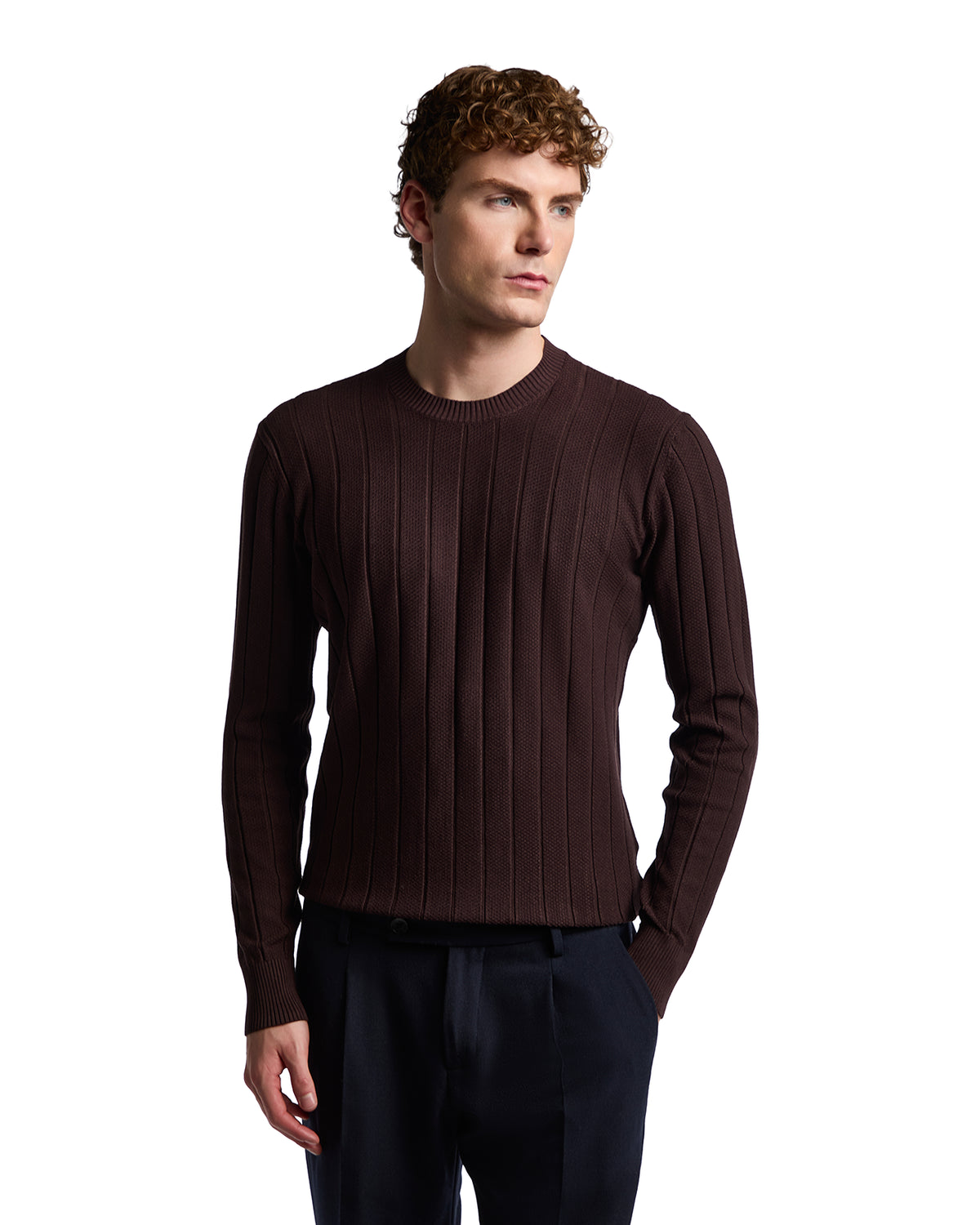 Eclisse ribbed dark brown choker