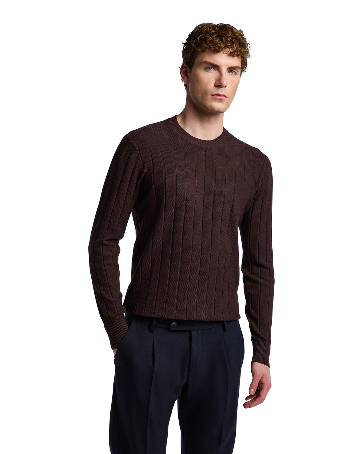 Eclisse ribbed dark brown choker