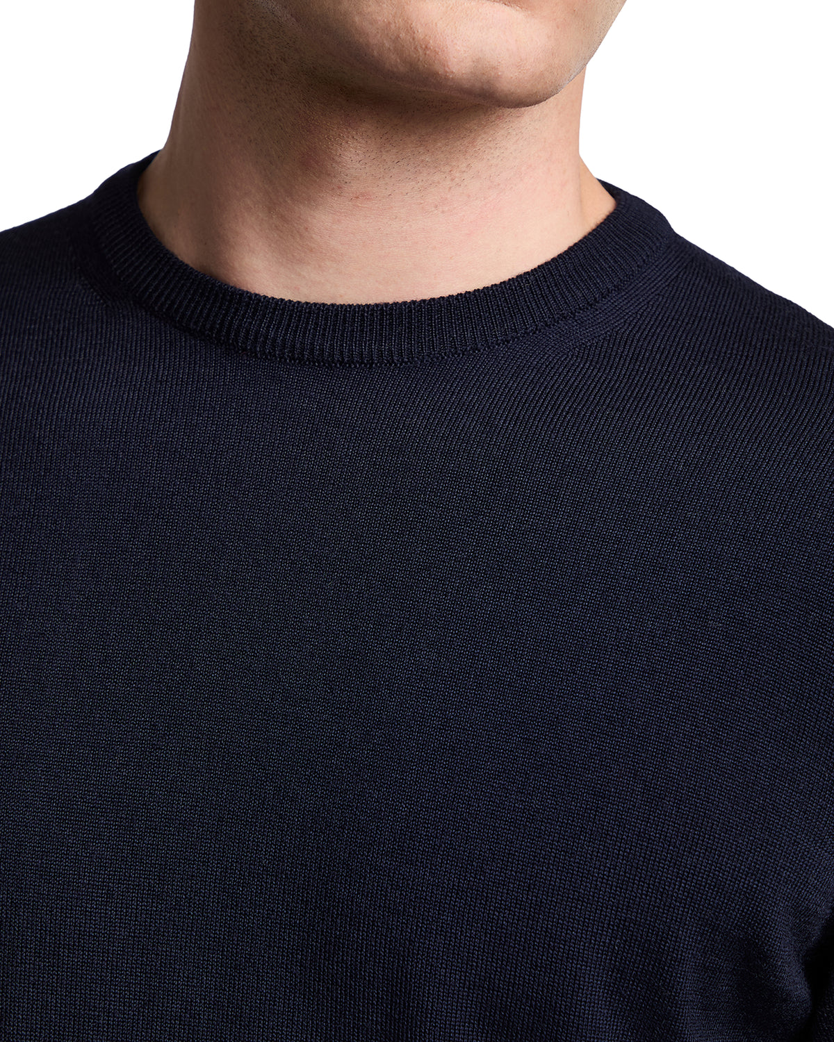 Furore crewneck in merino wool Tollegno blue