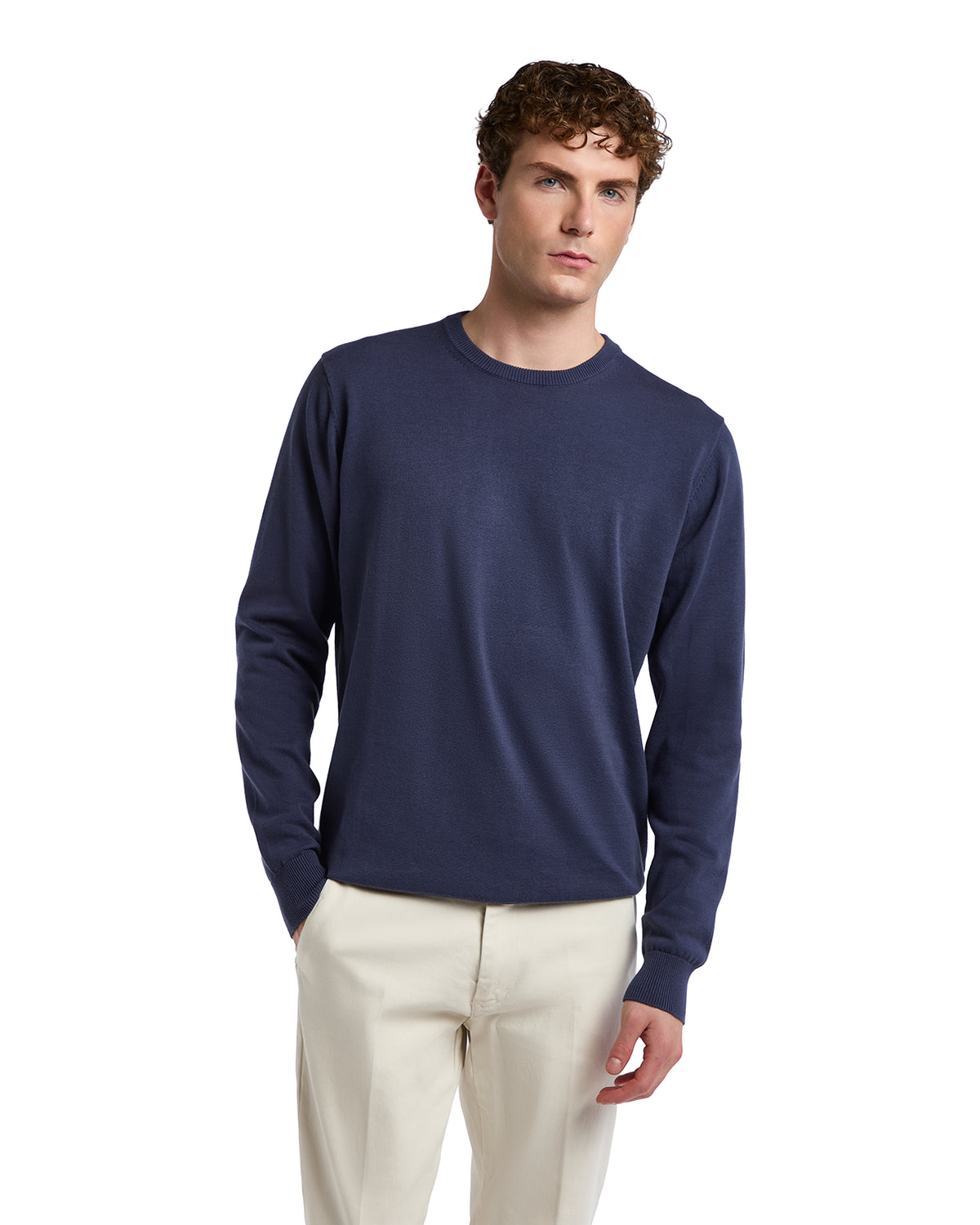 Ugo cotton sweater in bright blue