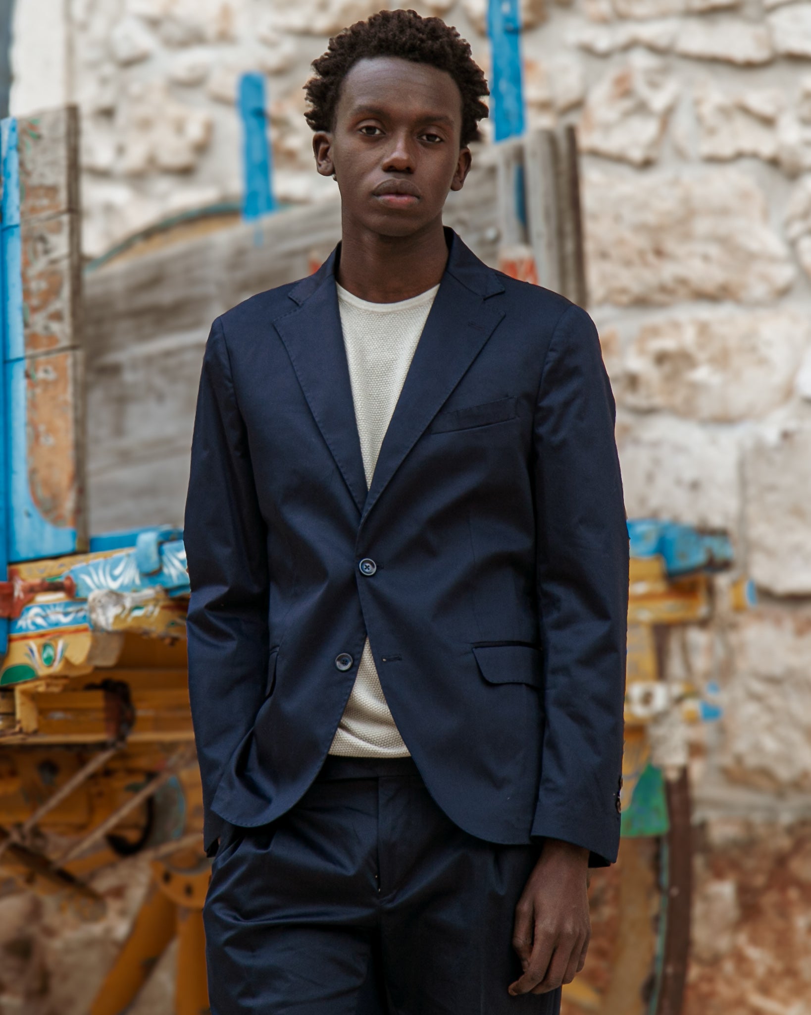 Kyle - veste en coton bleu