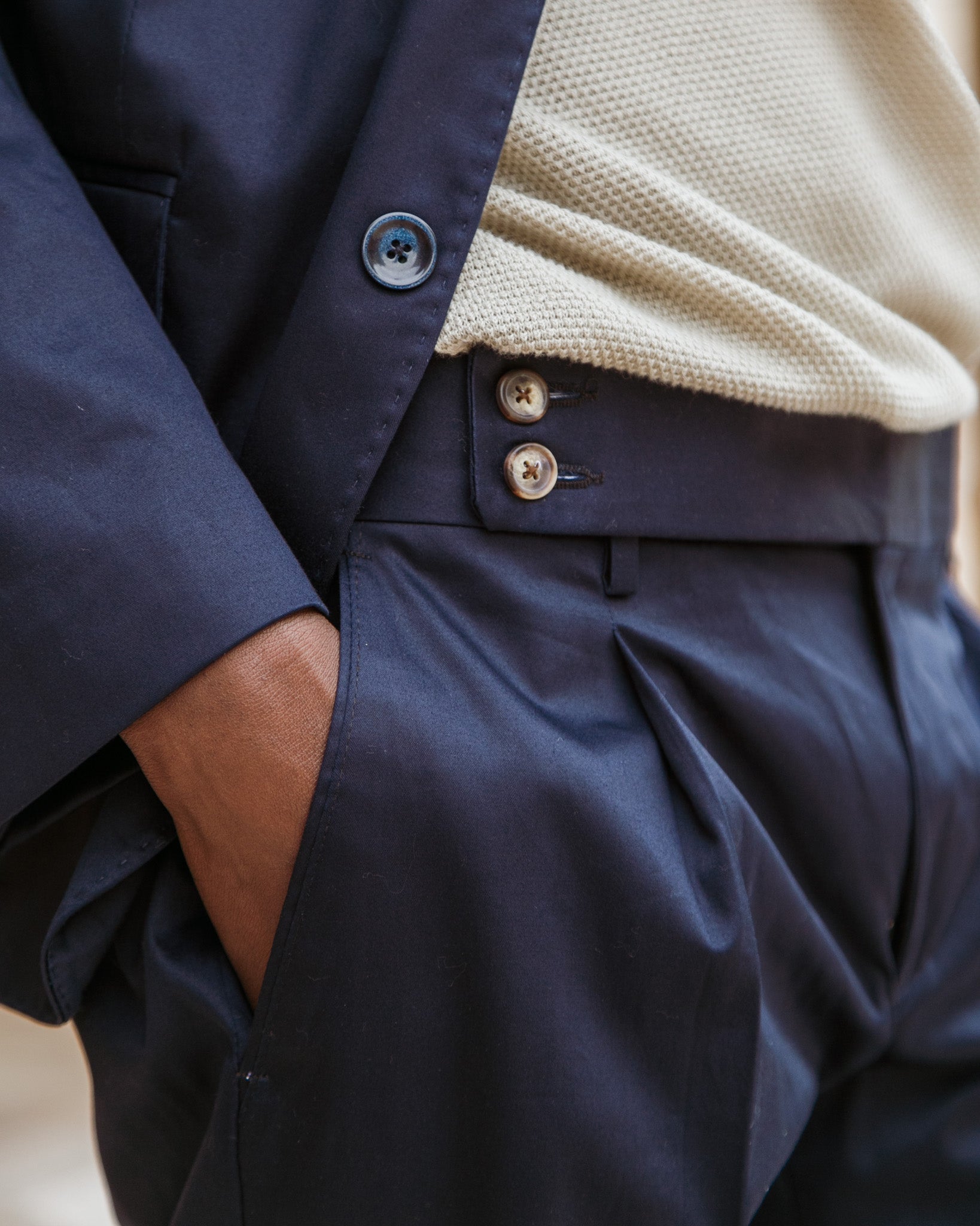 Marcel - blue cotton trousers