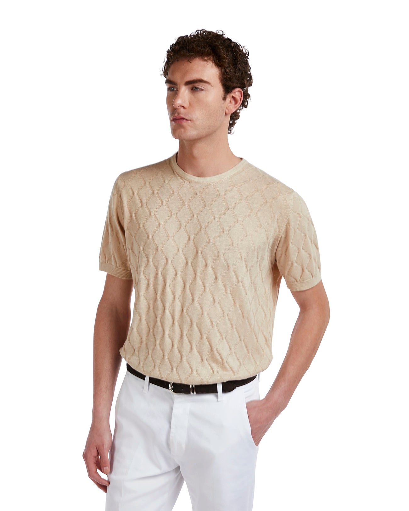 Bjorn Wave T-shirt in Sand Knit