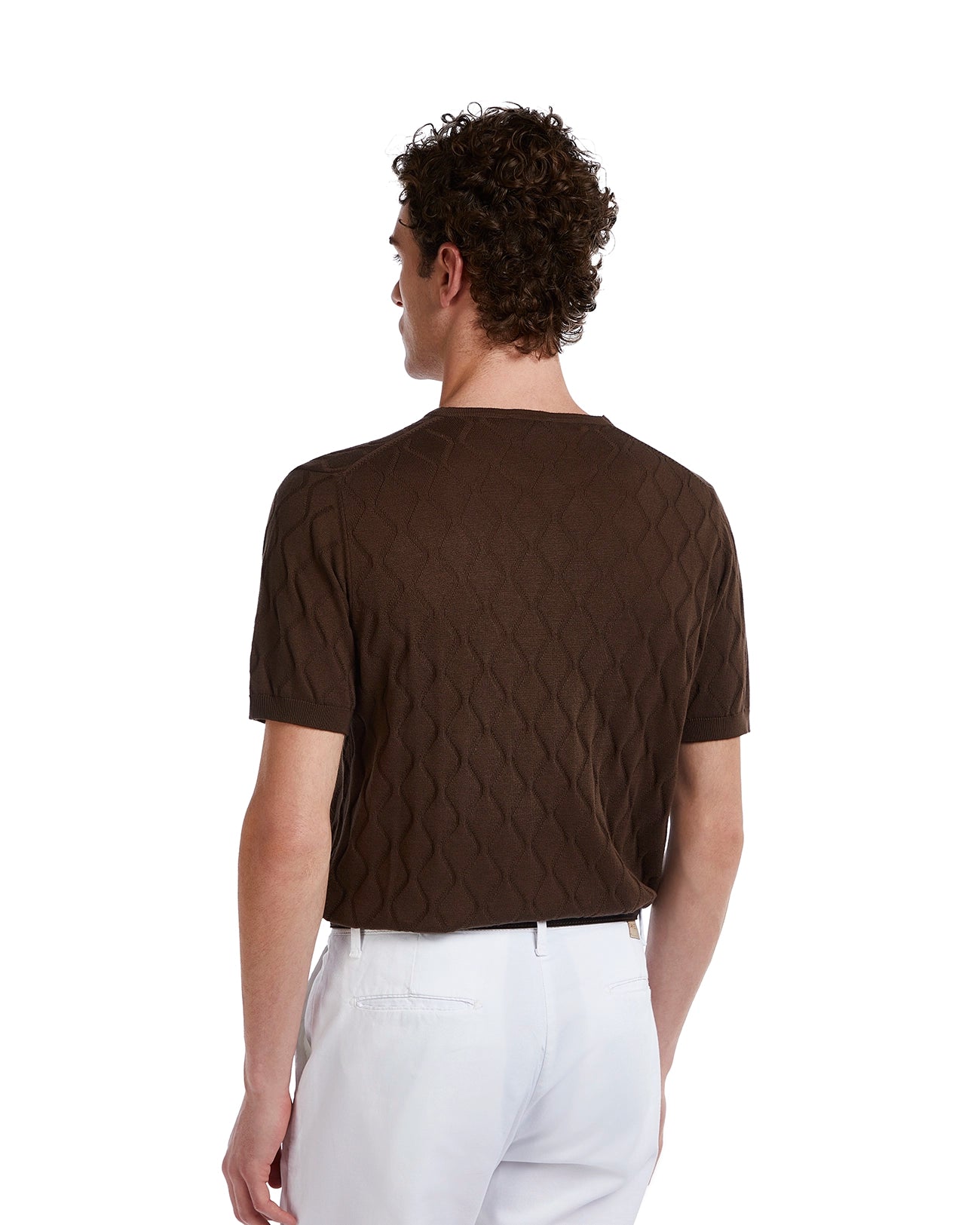 Bjorn wave t-shirt in dark brown knit