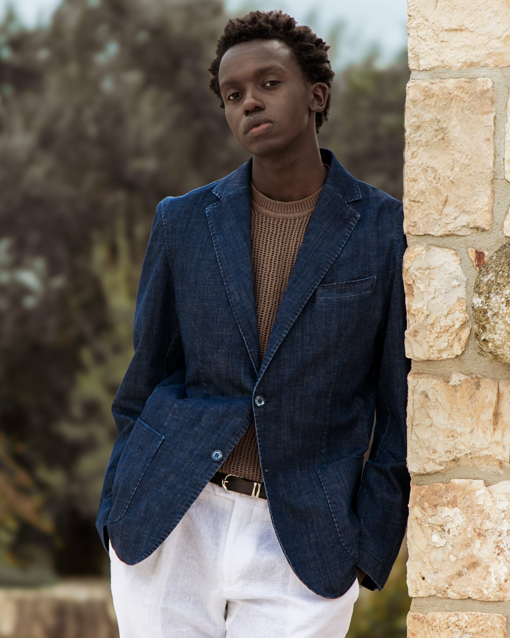 Spello - Single Breasted Dark Denim Jacket