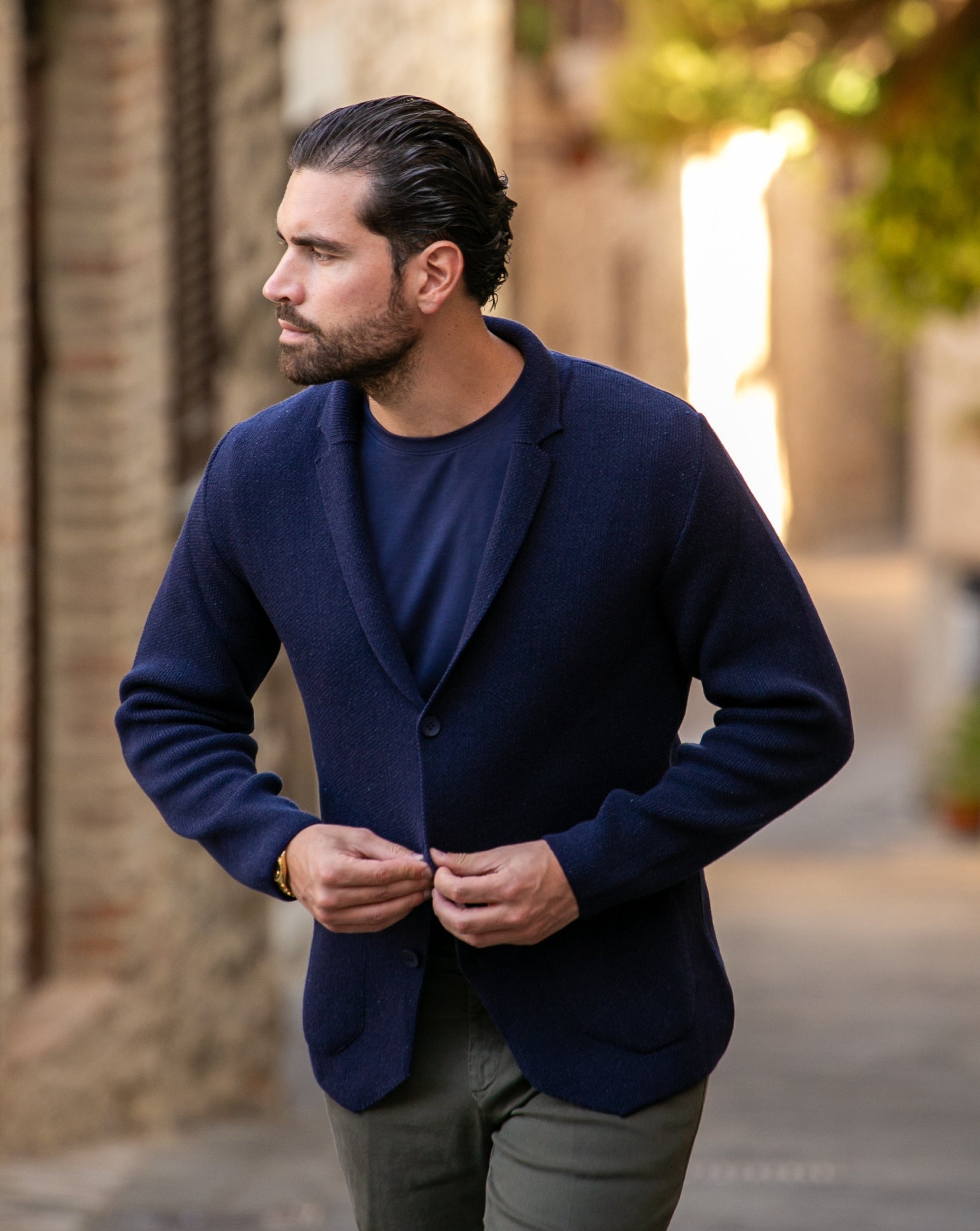 Laurent - blue knitted cardigan