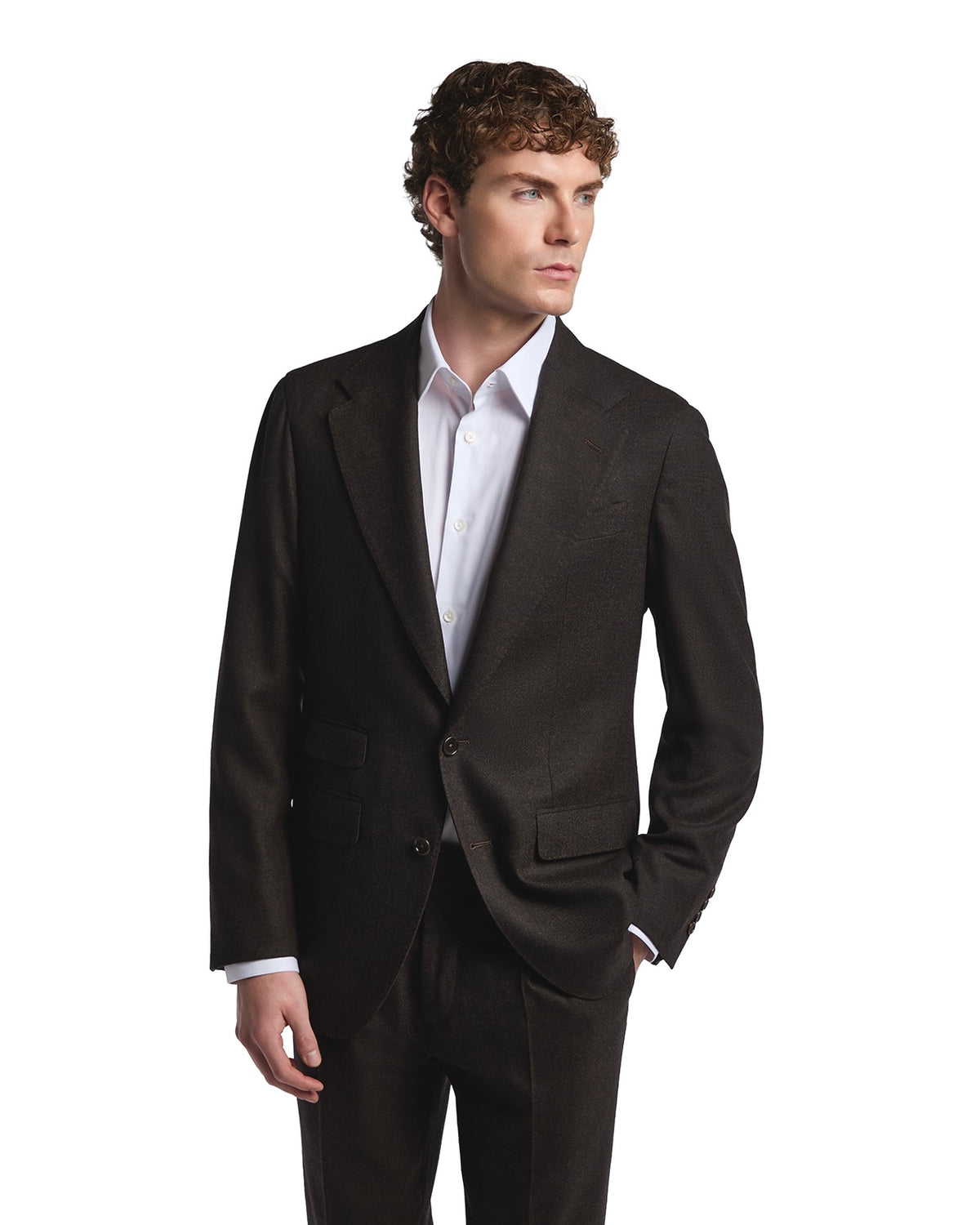 Milano flannel jacket in dark brown Rugby Drago