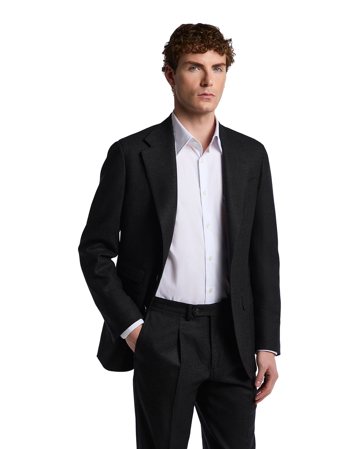 Milano charcoal Drago flannel rugby jacket
