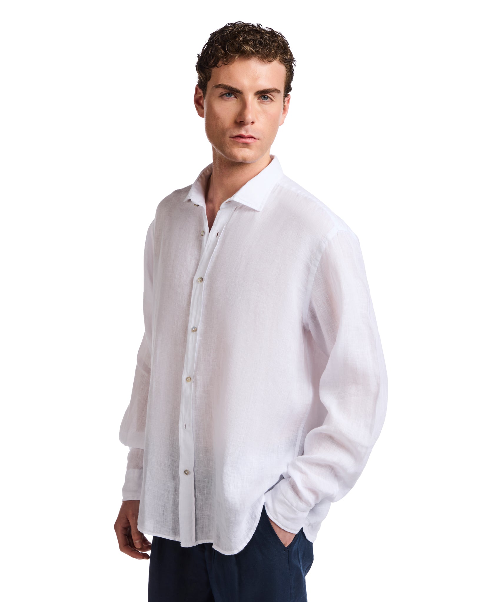 Montecarlo shirt in pure white linen