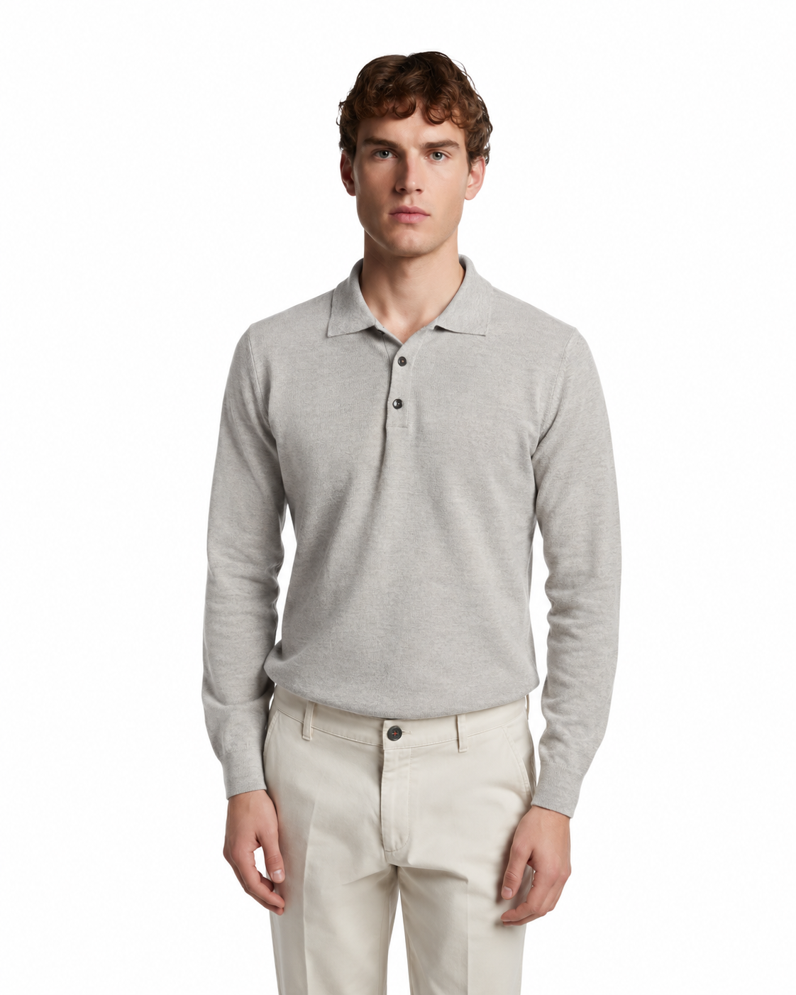 Polo Rovigo en laine Tollegno grise