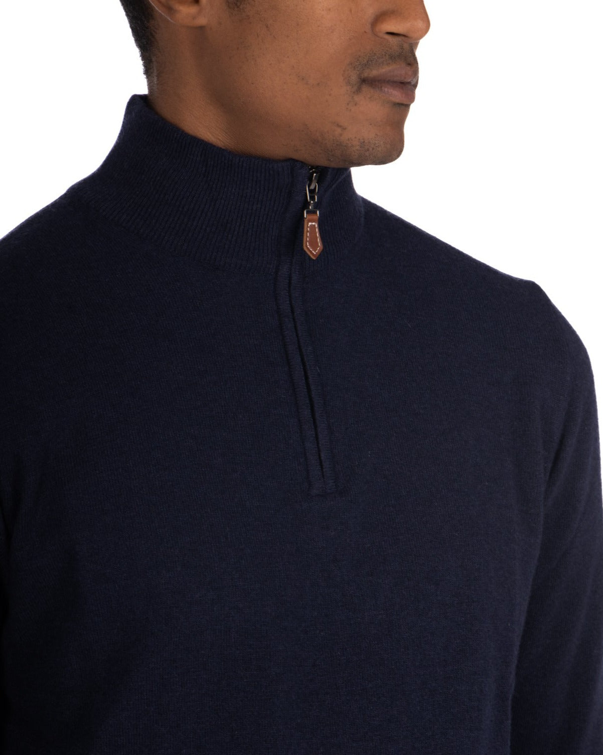 Rory - blue cashmere blend zip sweater