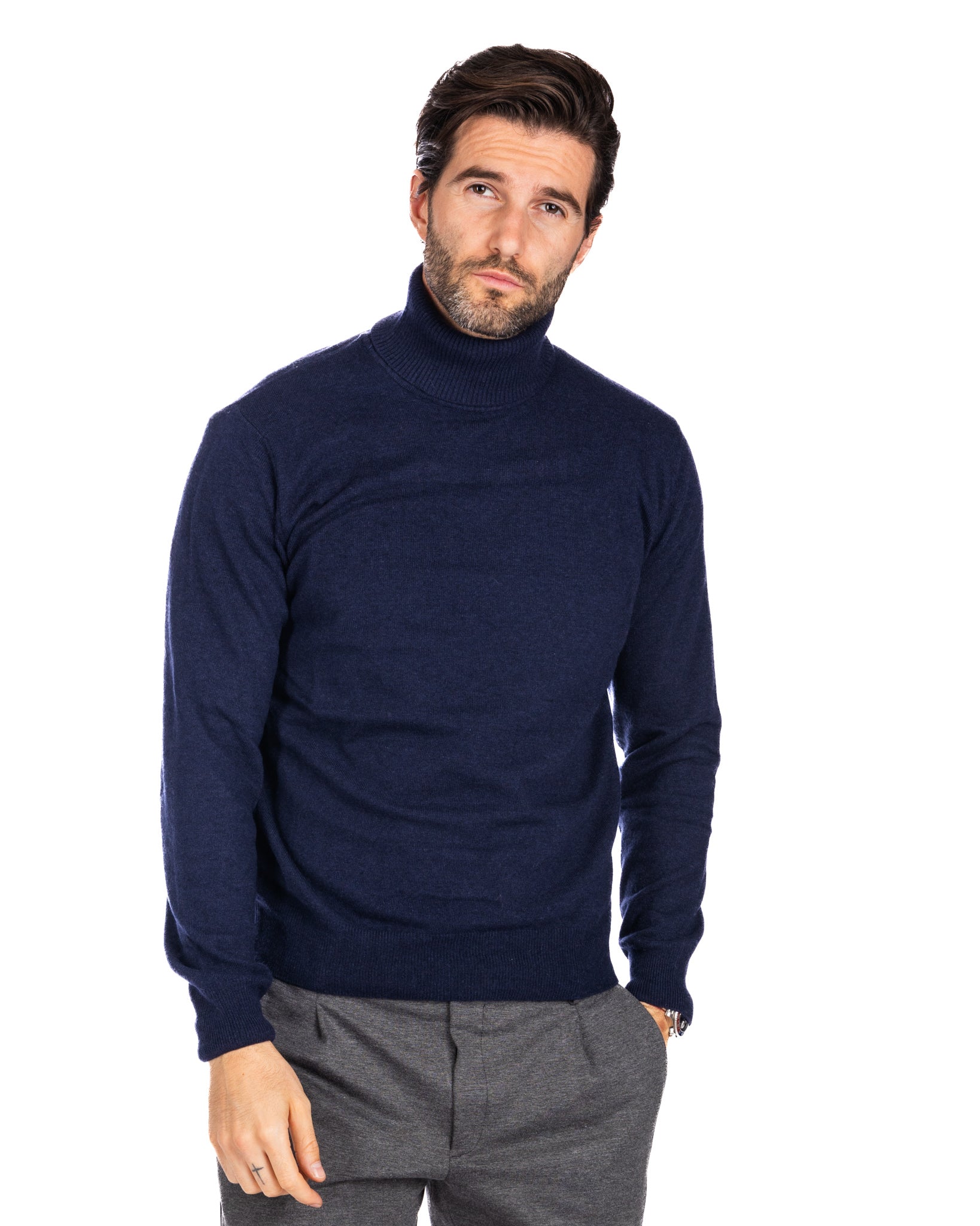 Dolcevita Lee in misto cachemire blu