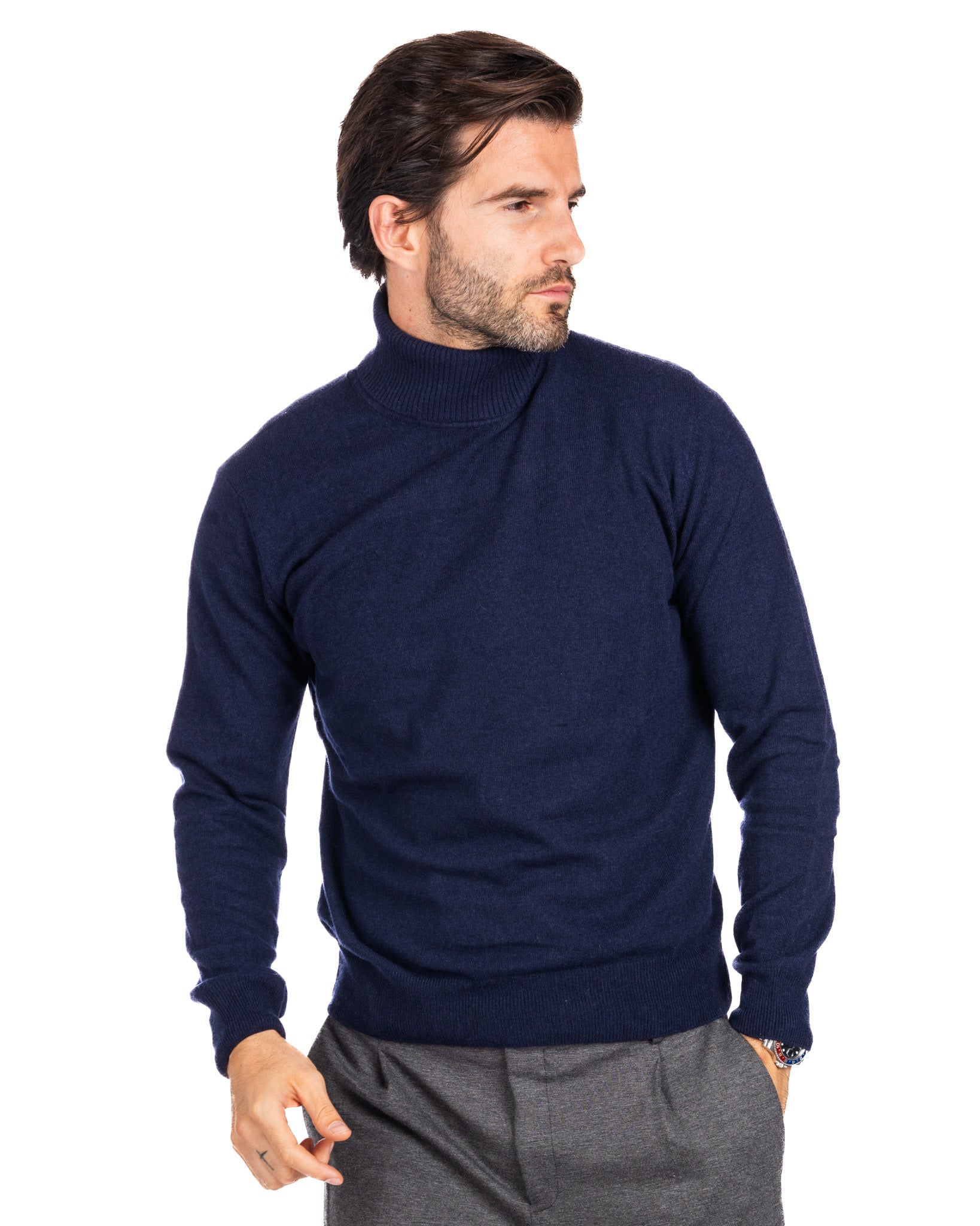 Dolcevita Lee in misto cachemire blu