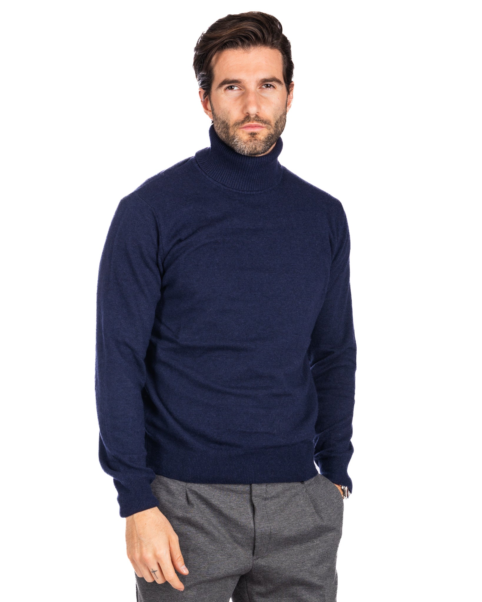 Dolcevita Lee in misto cachemire blu