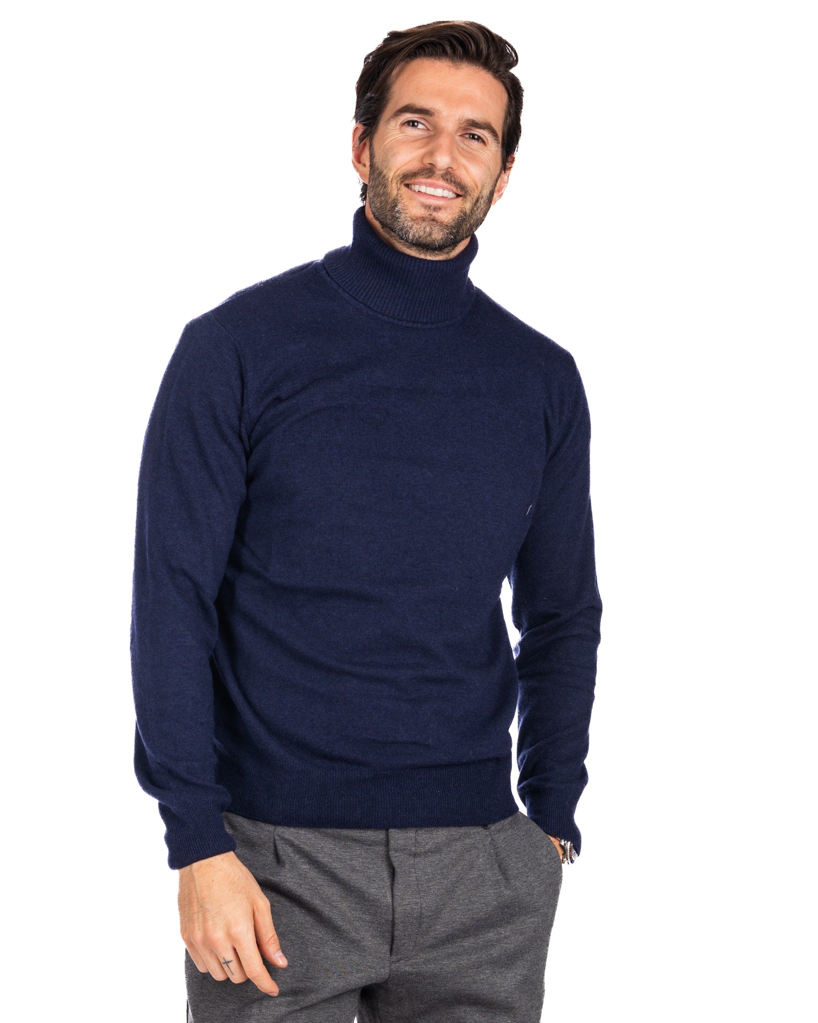 Dolcevita Lee in misto cachemire blu