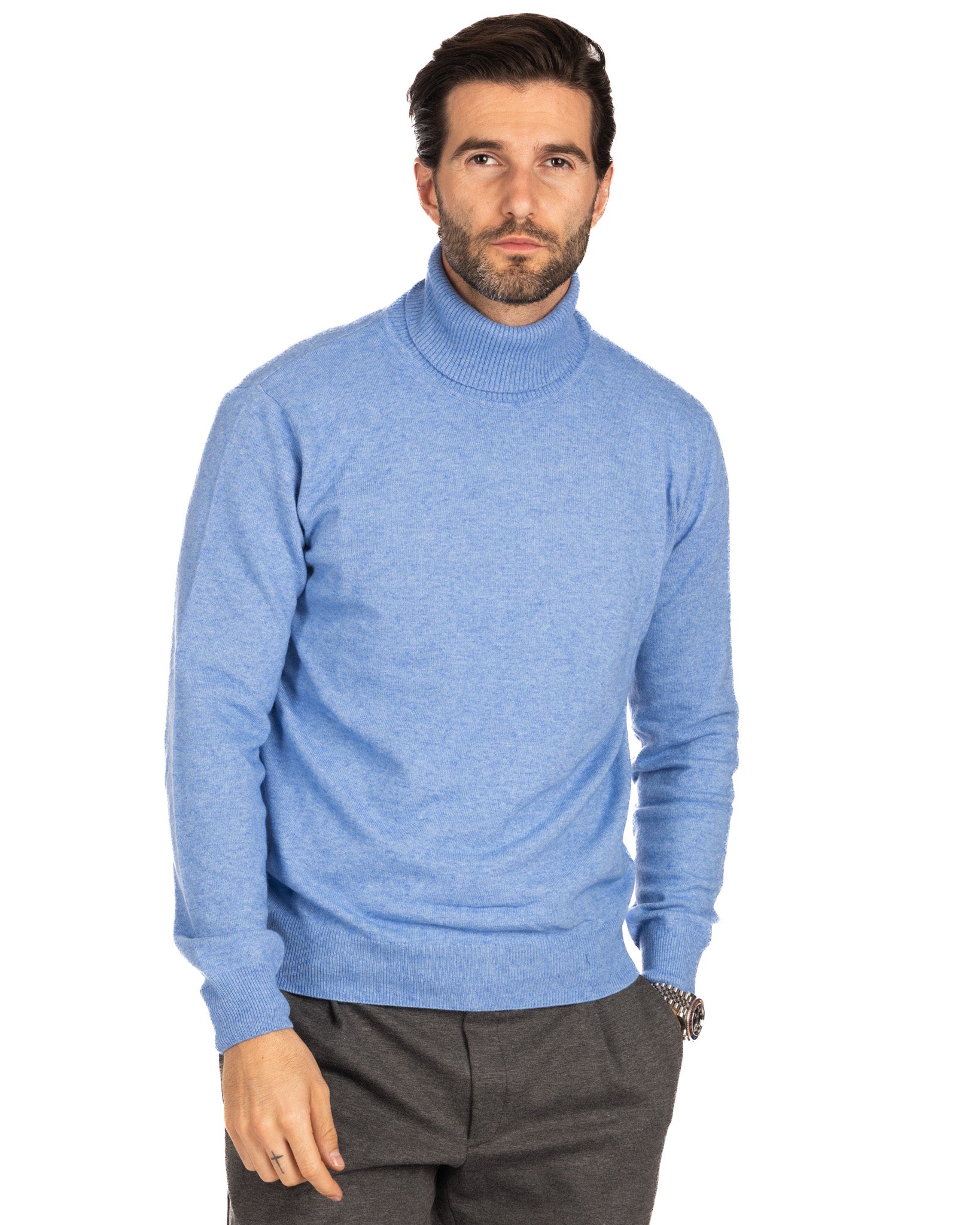 Lee - light blue cashmere blend turtleneck