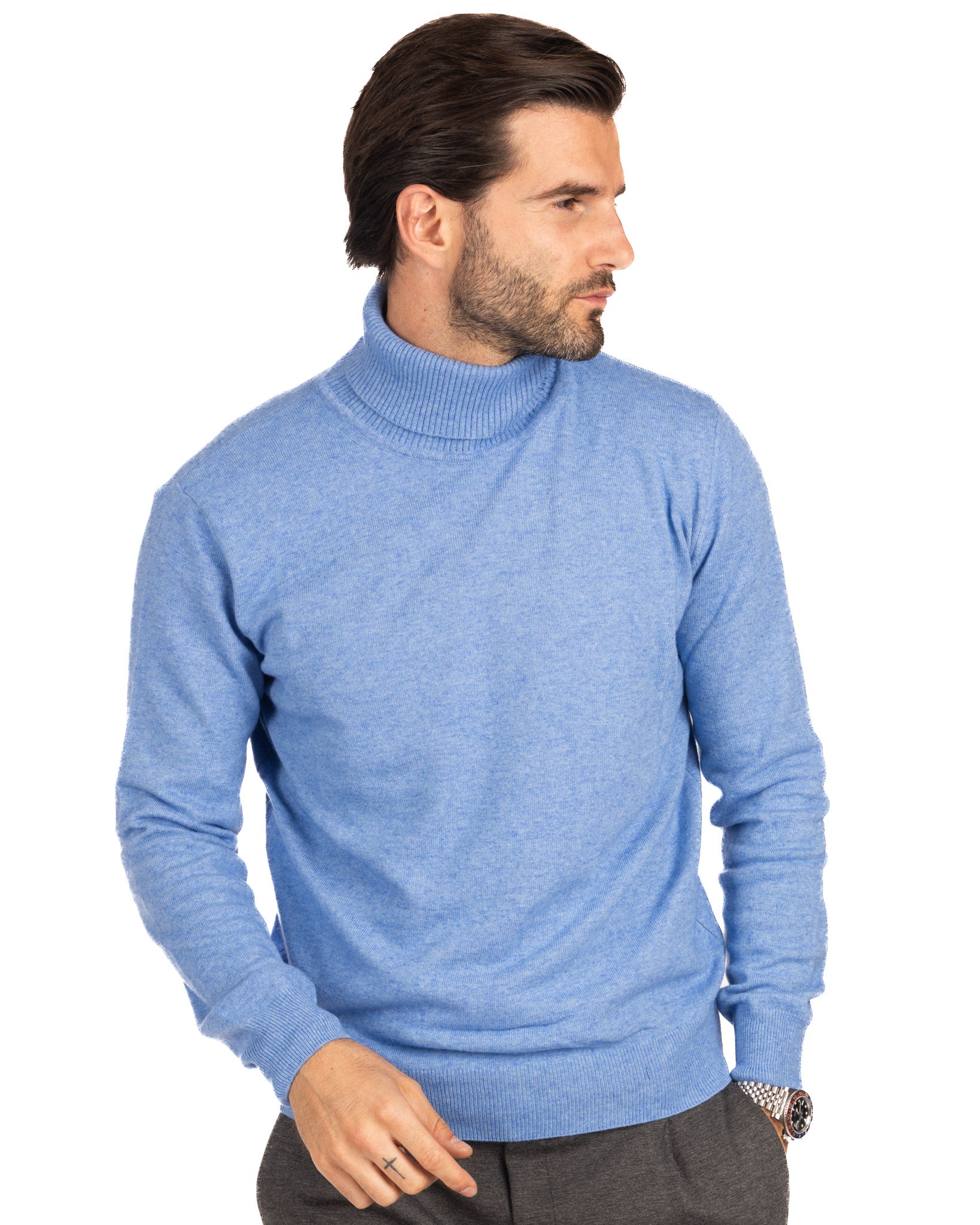 Lee - light blue cashmere blend turtleneck