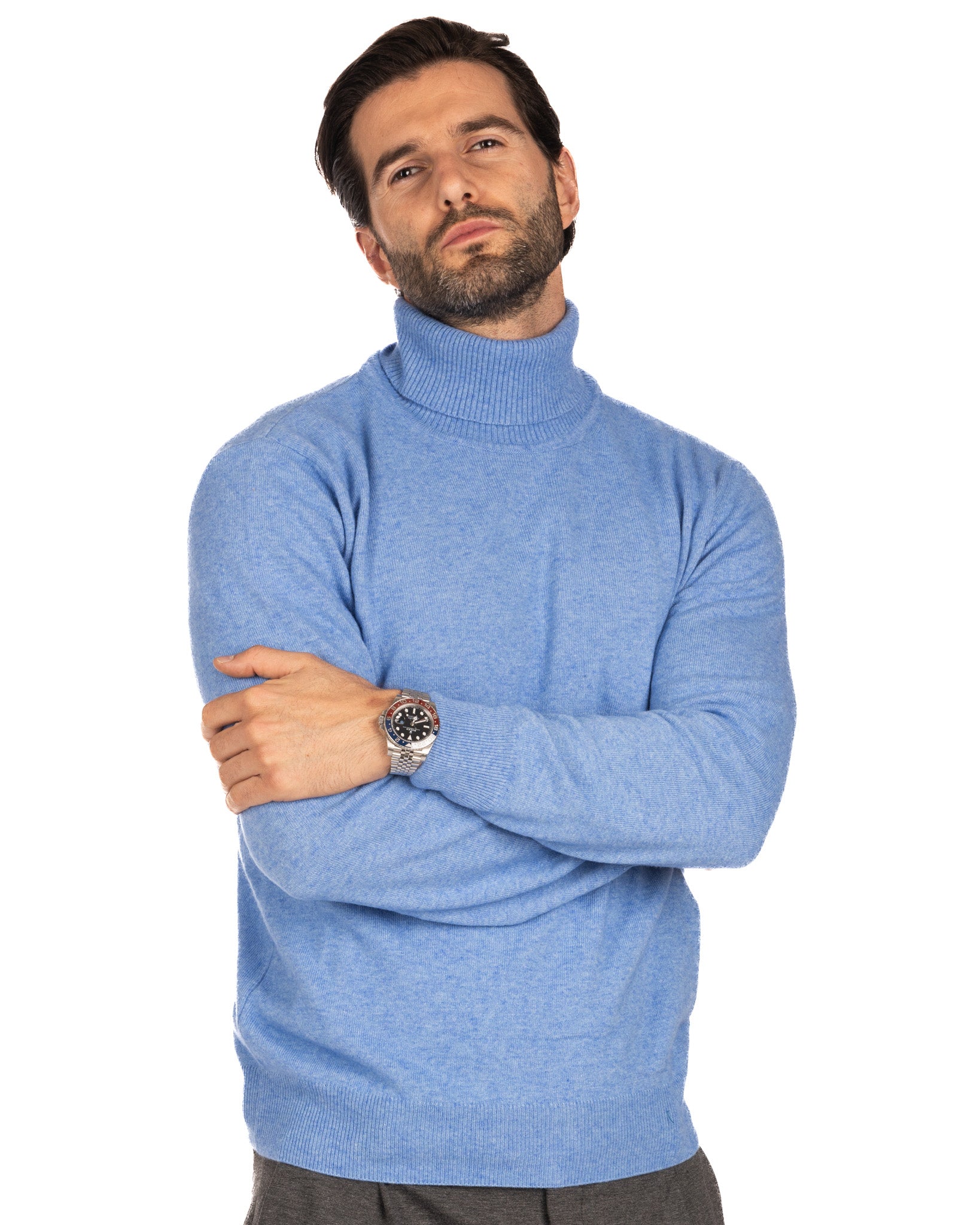 Lee - light blue cashmere blend turtleneck