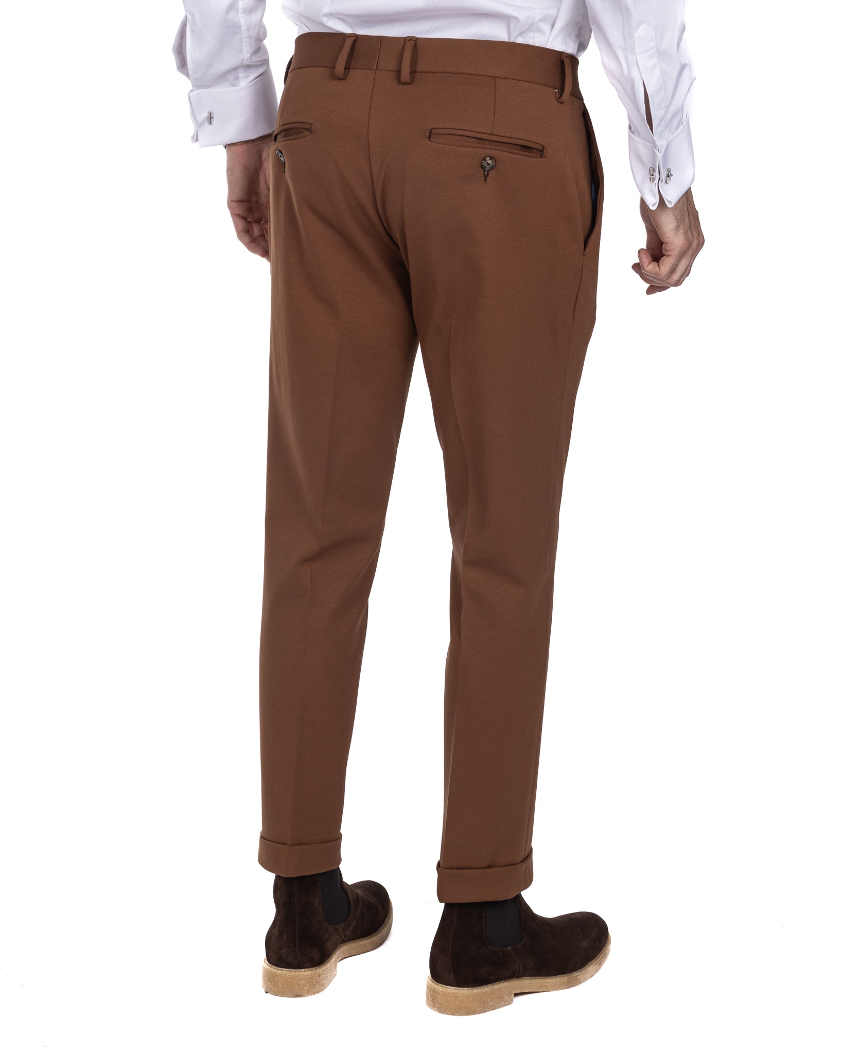 Florence - tobacco tailored trousers in Milan stitch