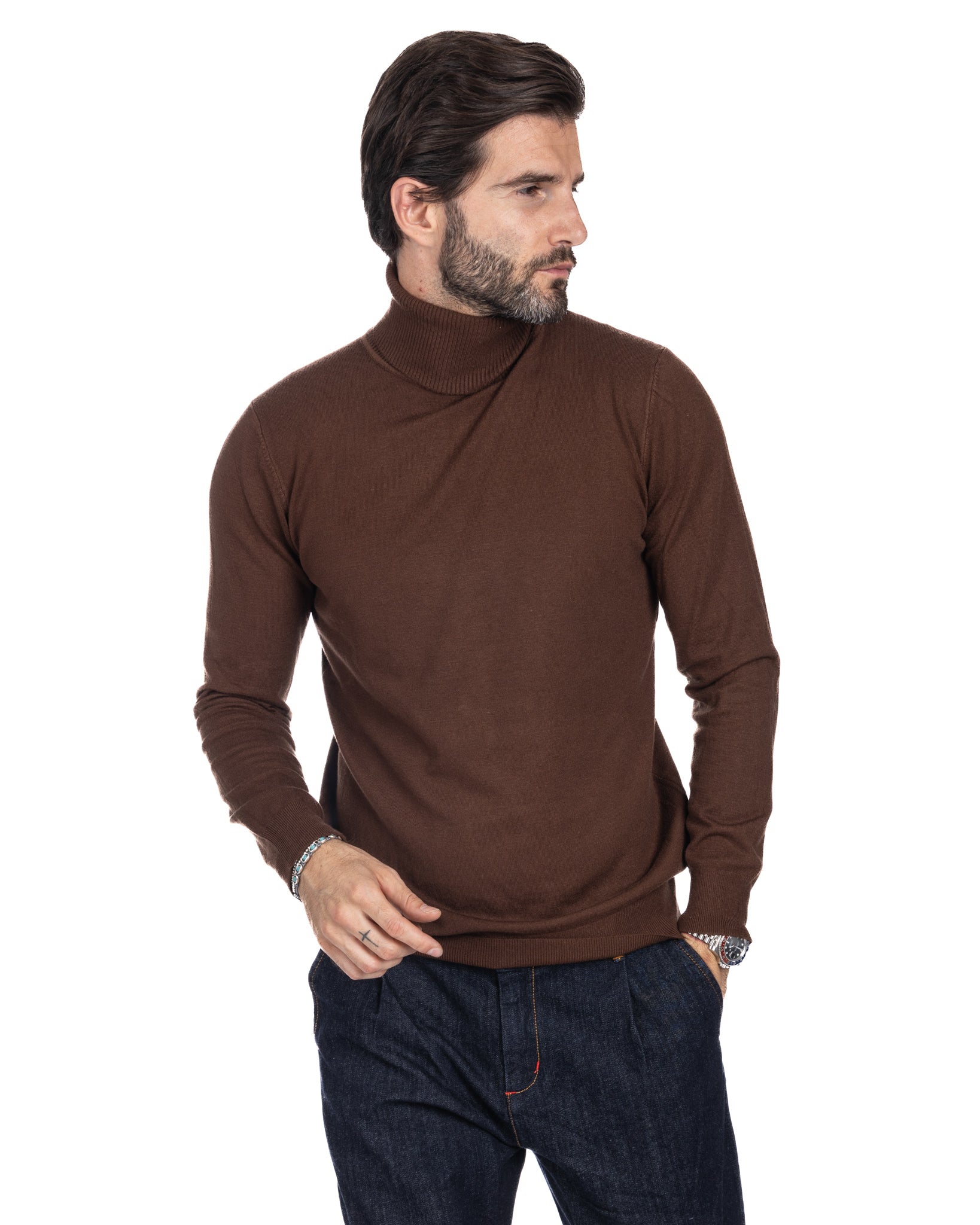 Basic dark brown turtleneck
