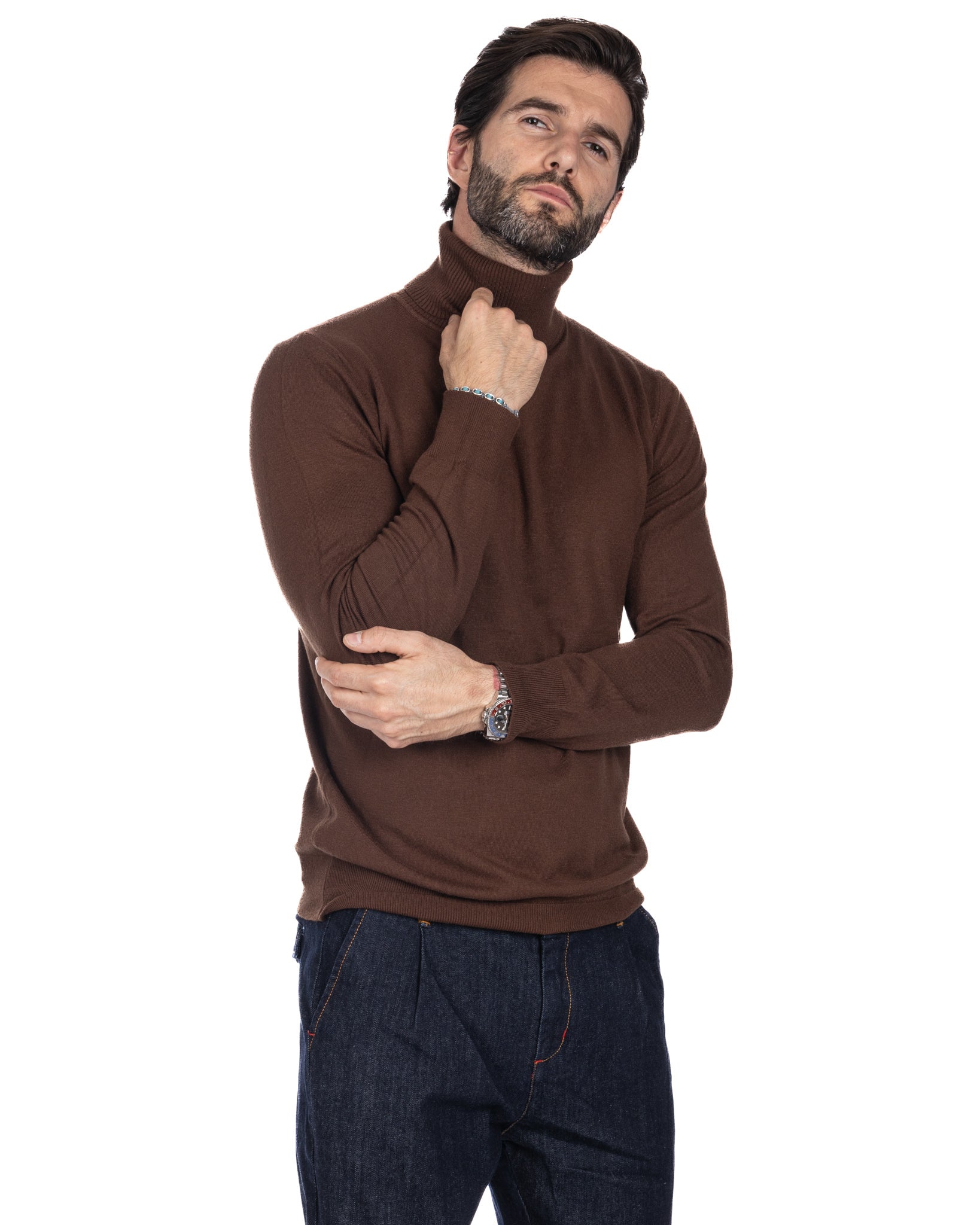Basic dark brown turtleneck