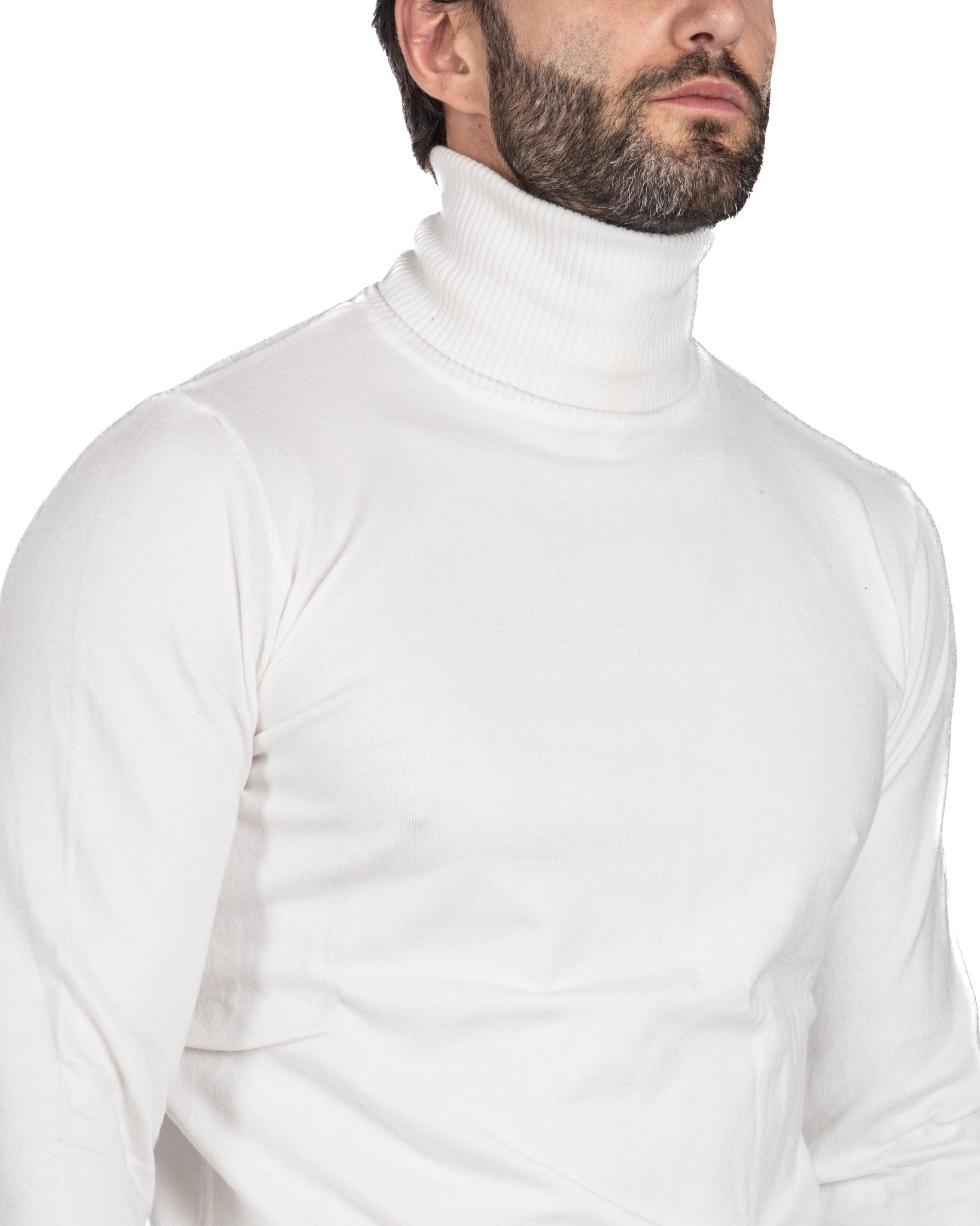 Basic white turtleneck