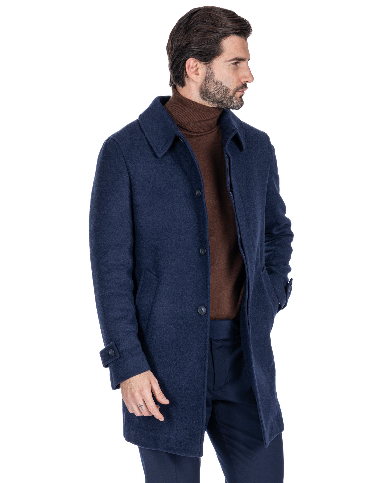 Jean - blue single-breasted coat