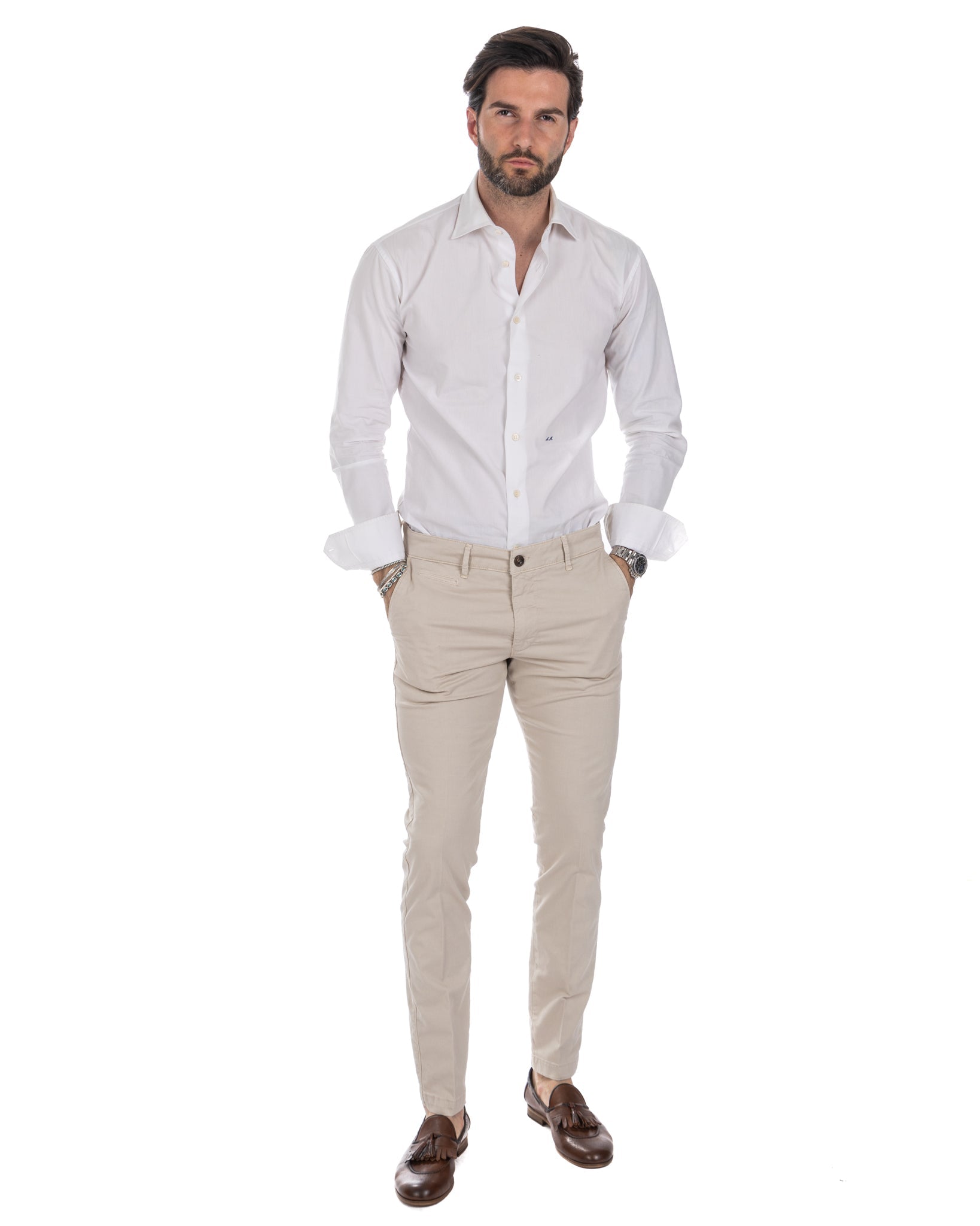 Frank - pantalon basique beige