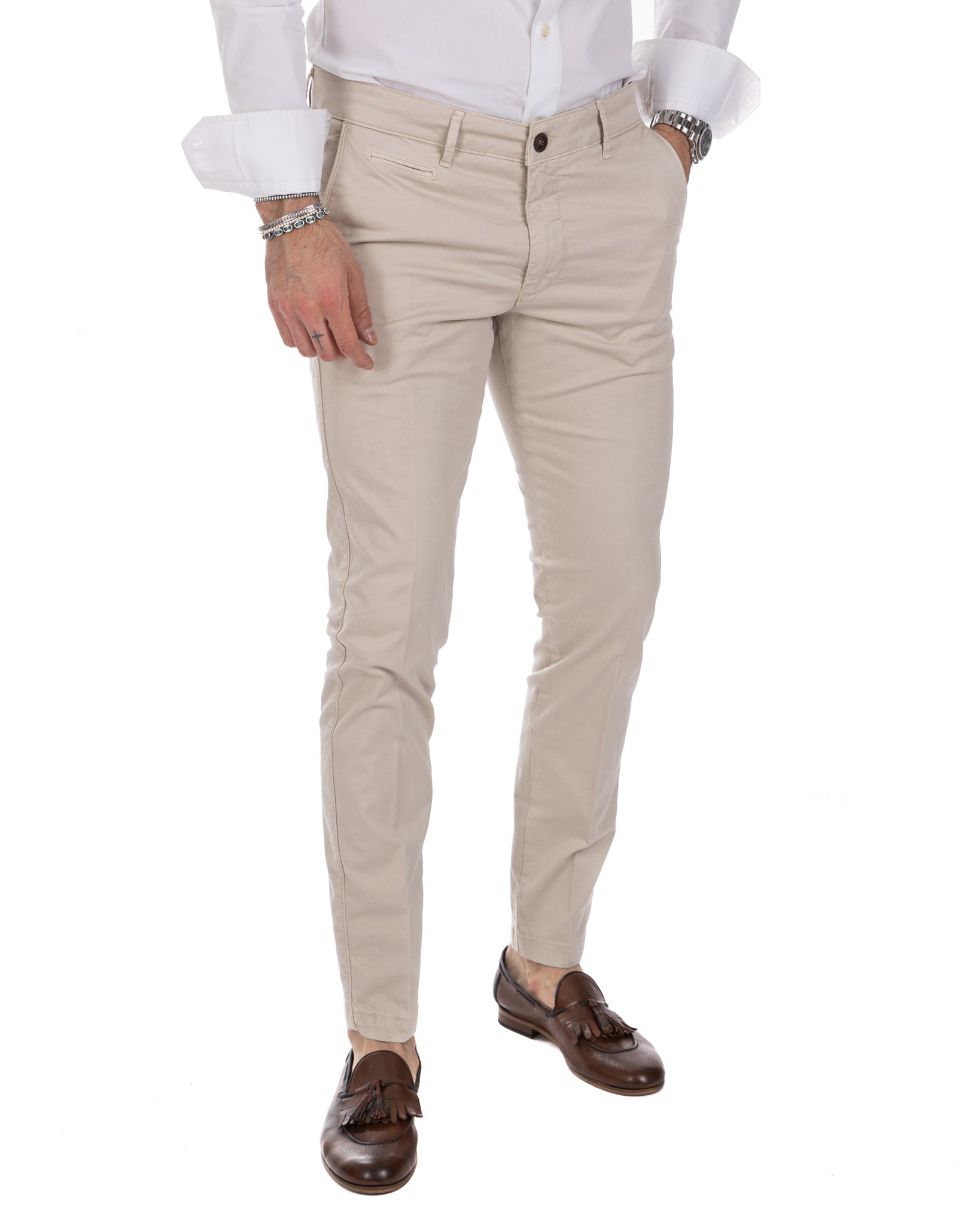Frank - pantalone basic beige chiaro