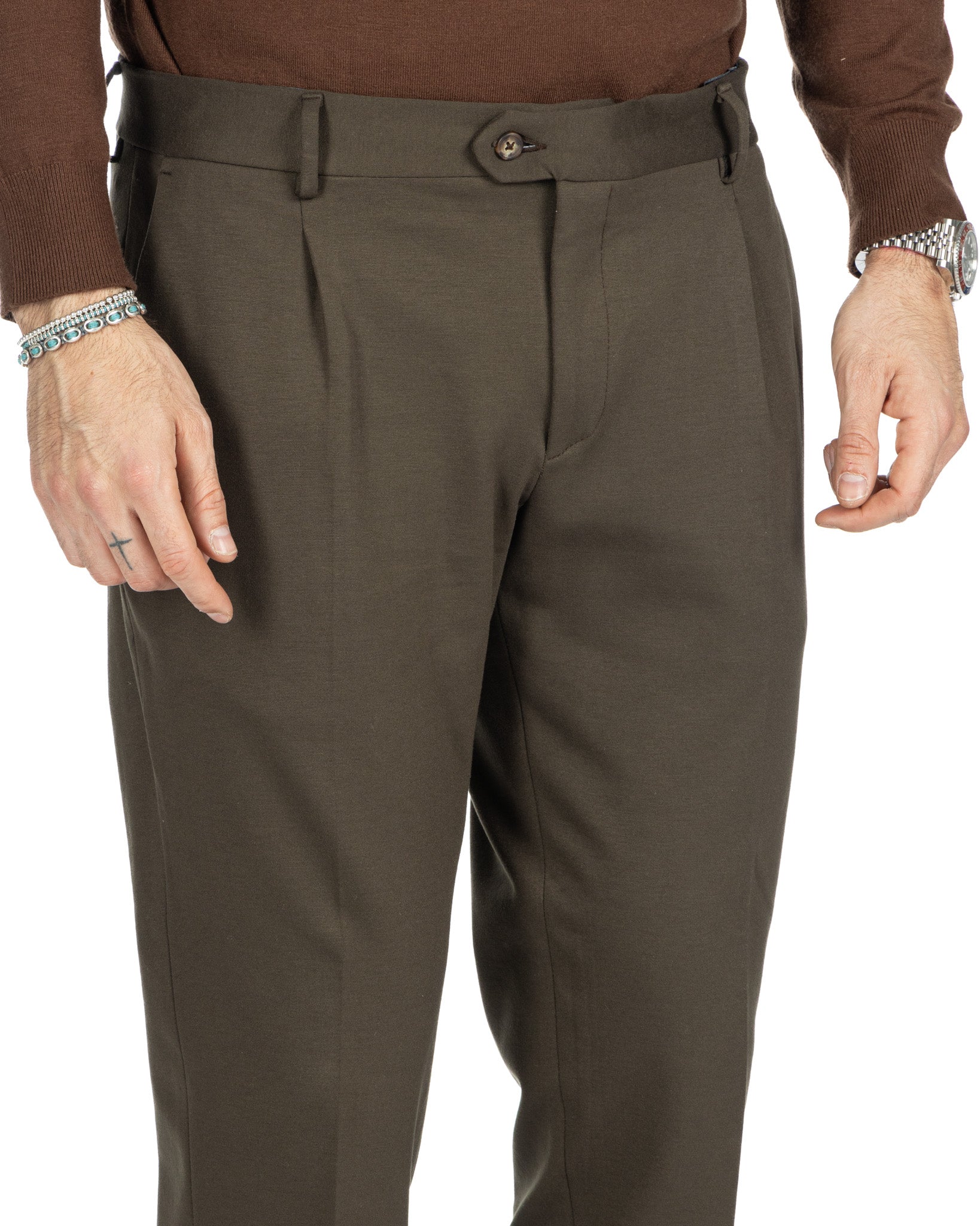 Florence - trousers with a military pleat in Milan stitch