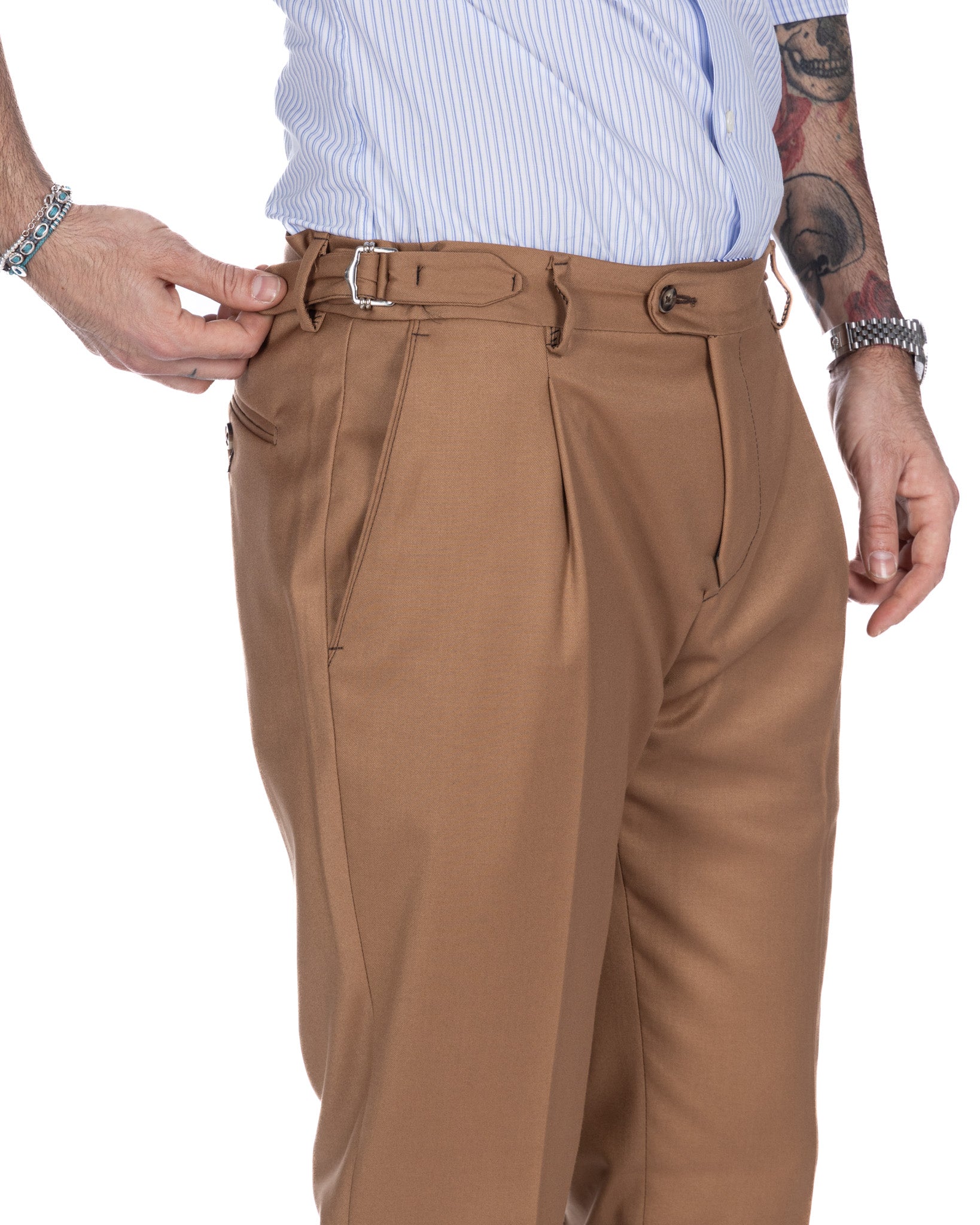 Monopoli - trousers with camel buckles