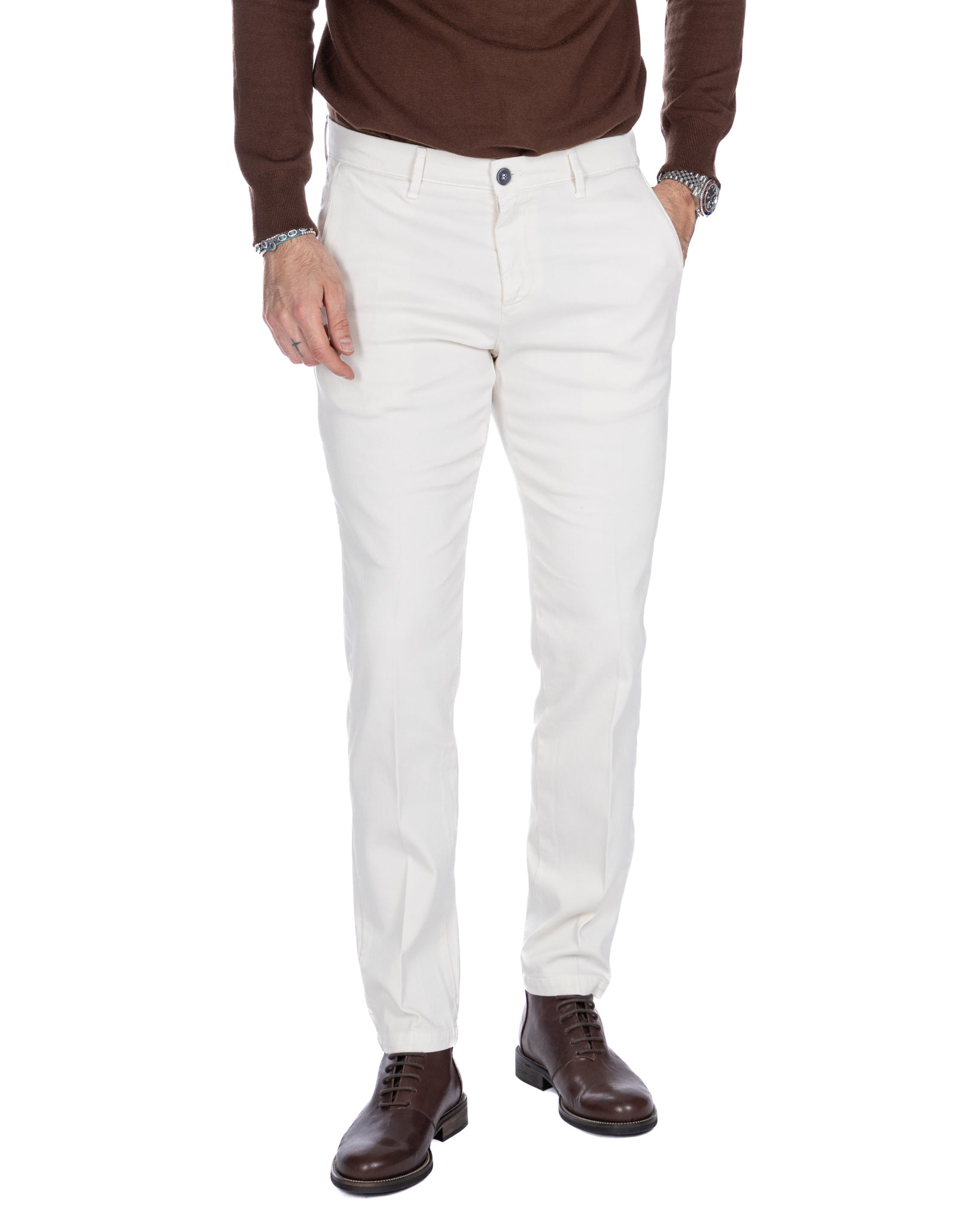 Pantalone Jack armaturato panna