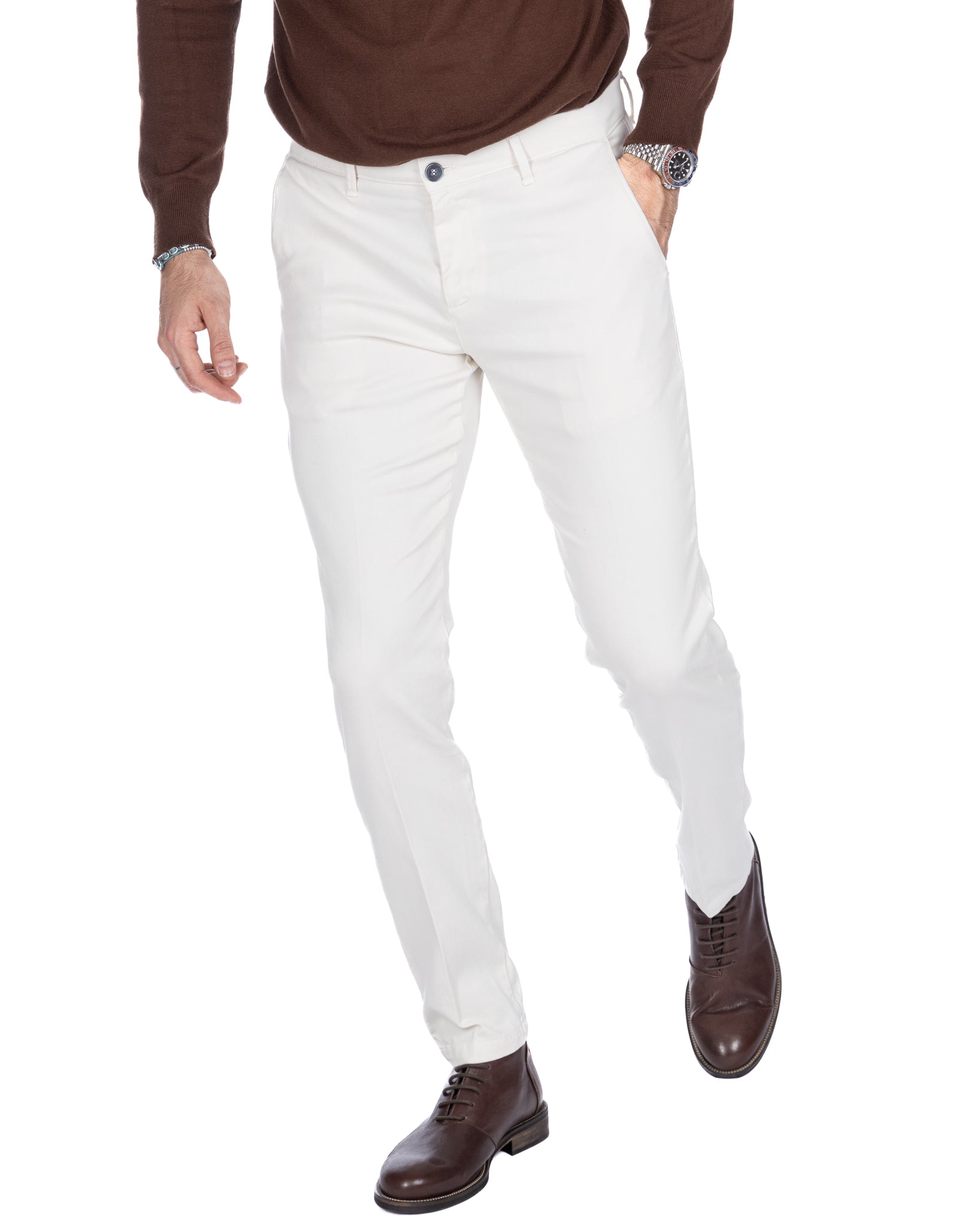 Pantalone Jack armaturato panna