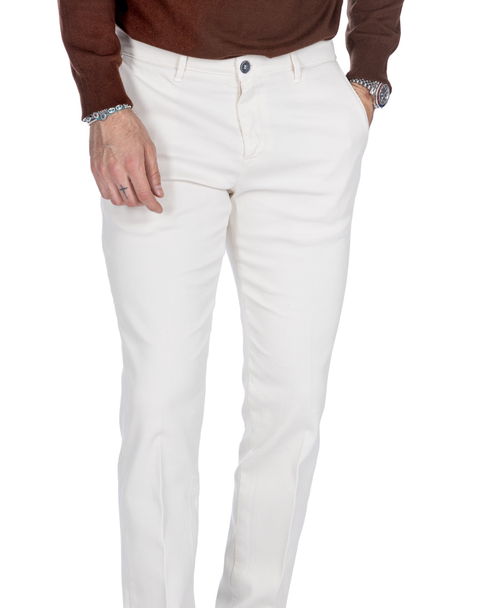 Pantalone Jack armaturato panna