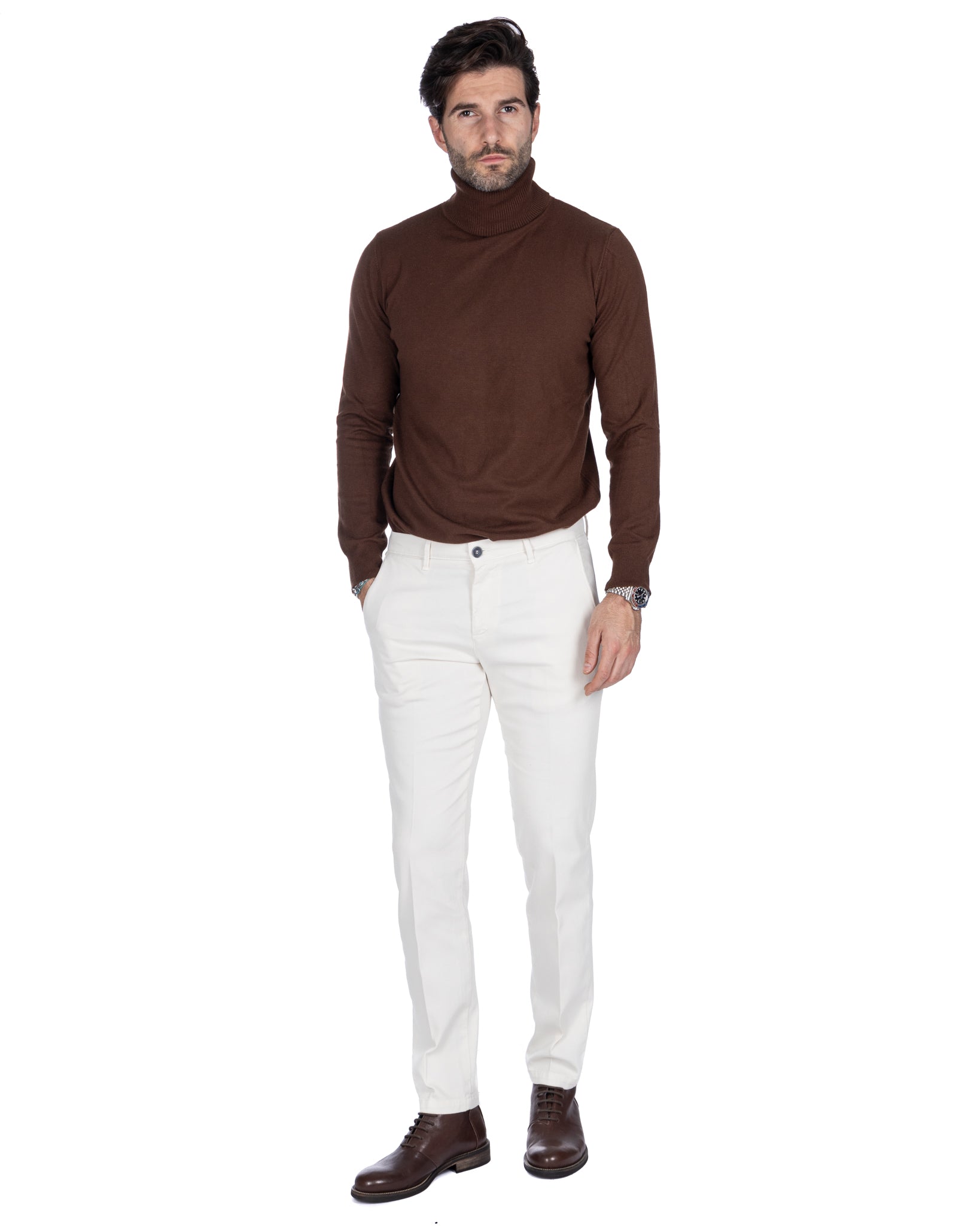 Pantalone Jack armaturato panna