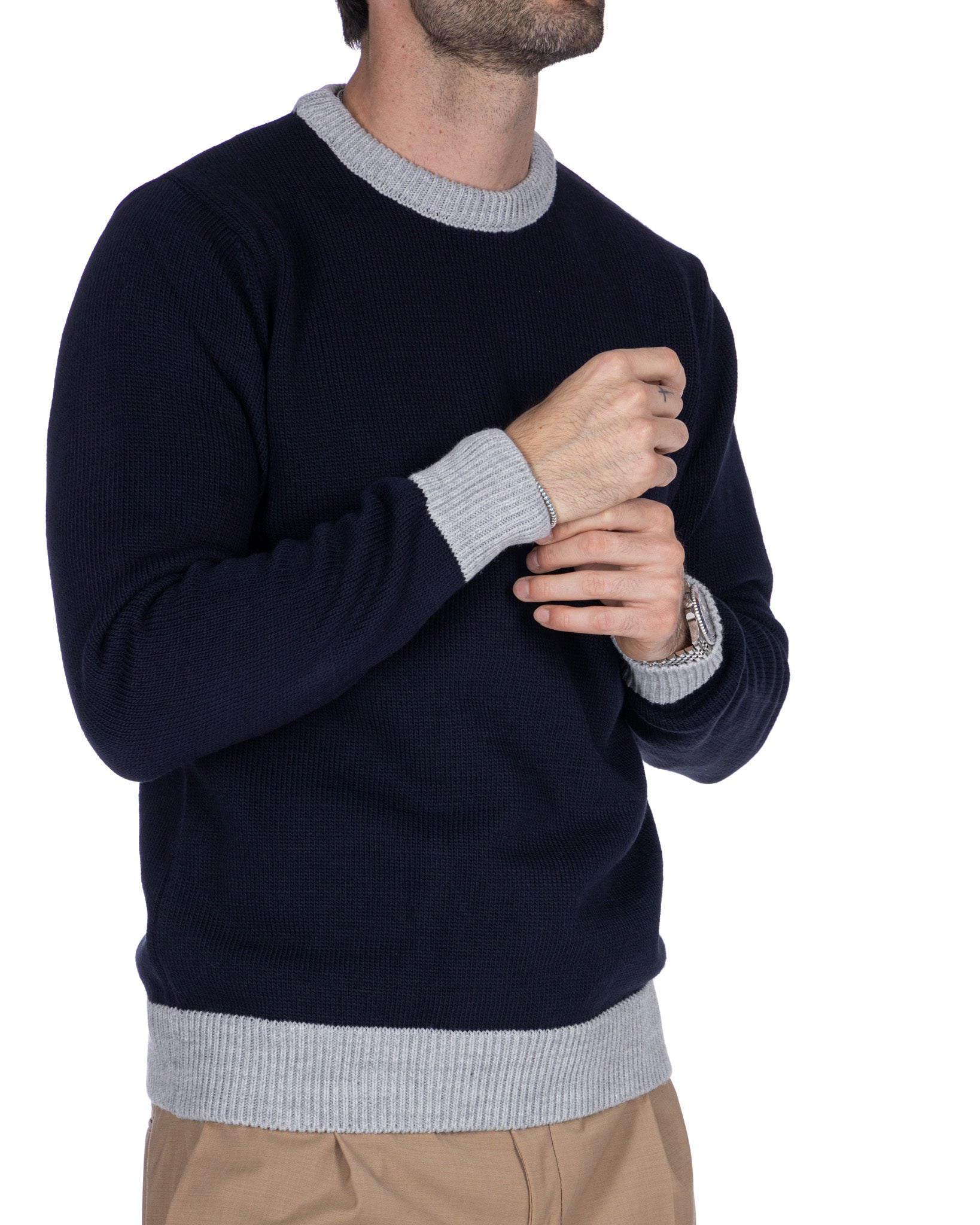 Sam - blue and gray sweater