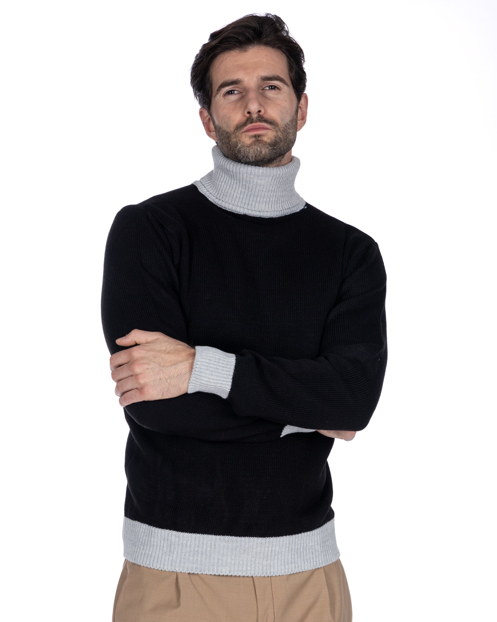 Tom - black and gray turtleneck