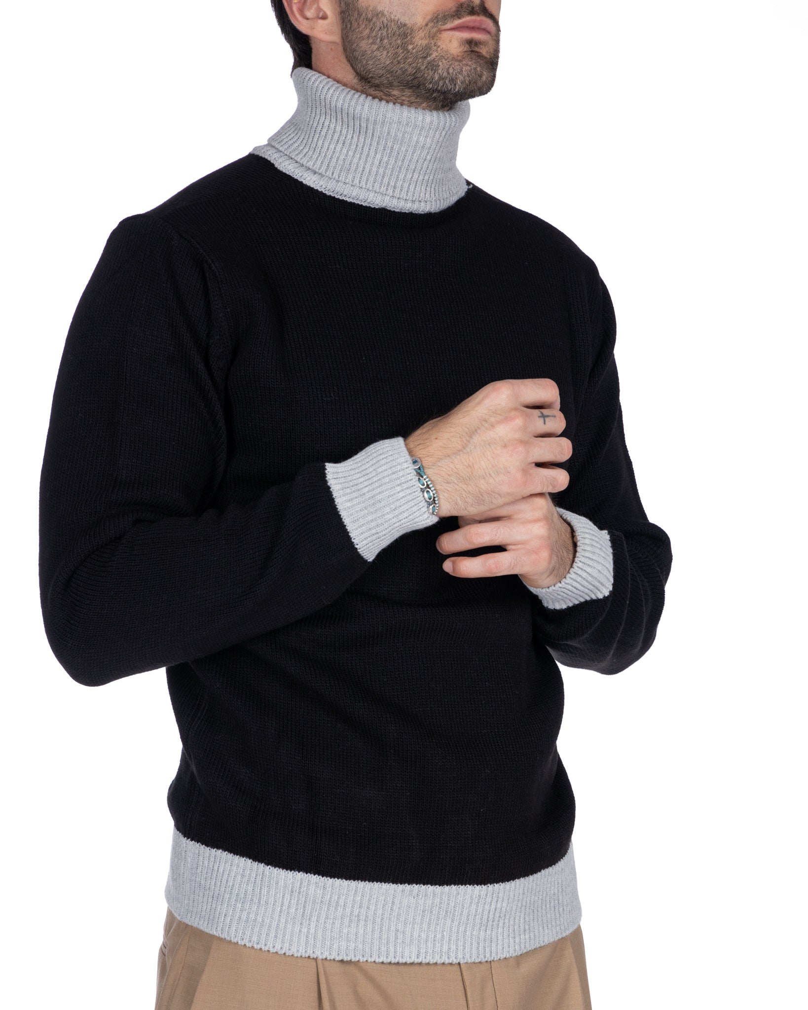 Tom - black and gray turtleneck