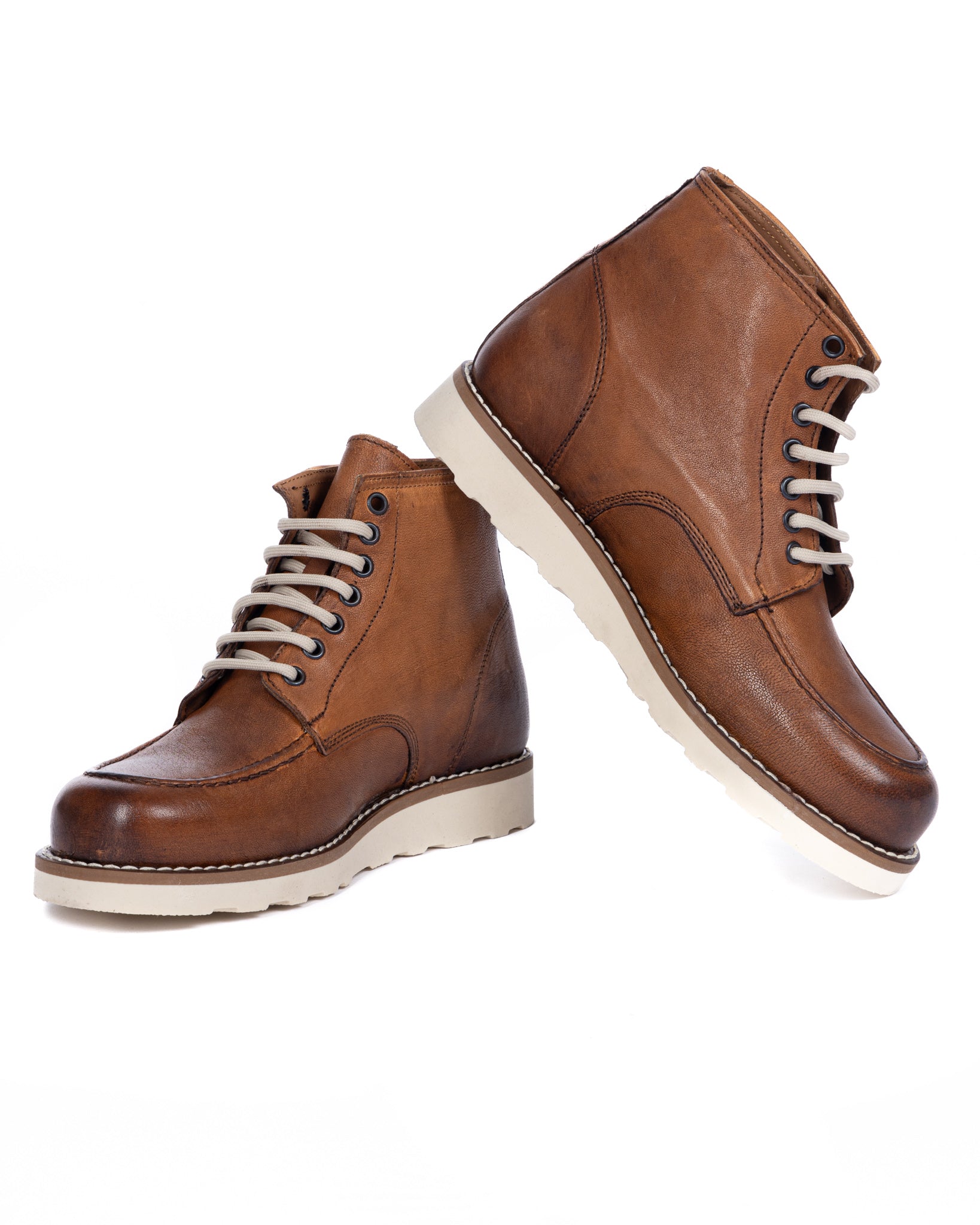 Moon - botte en cuir beige