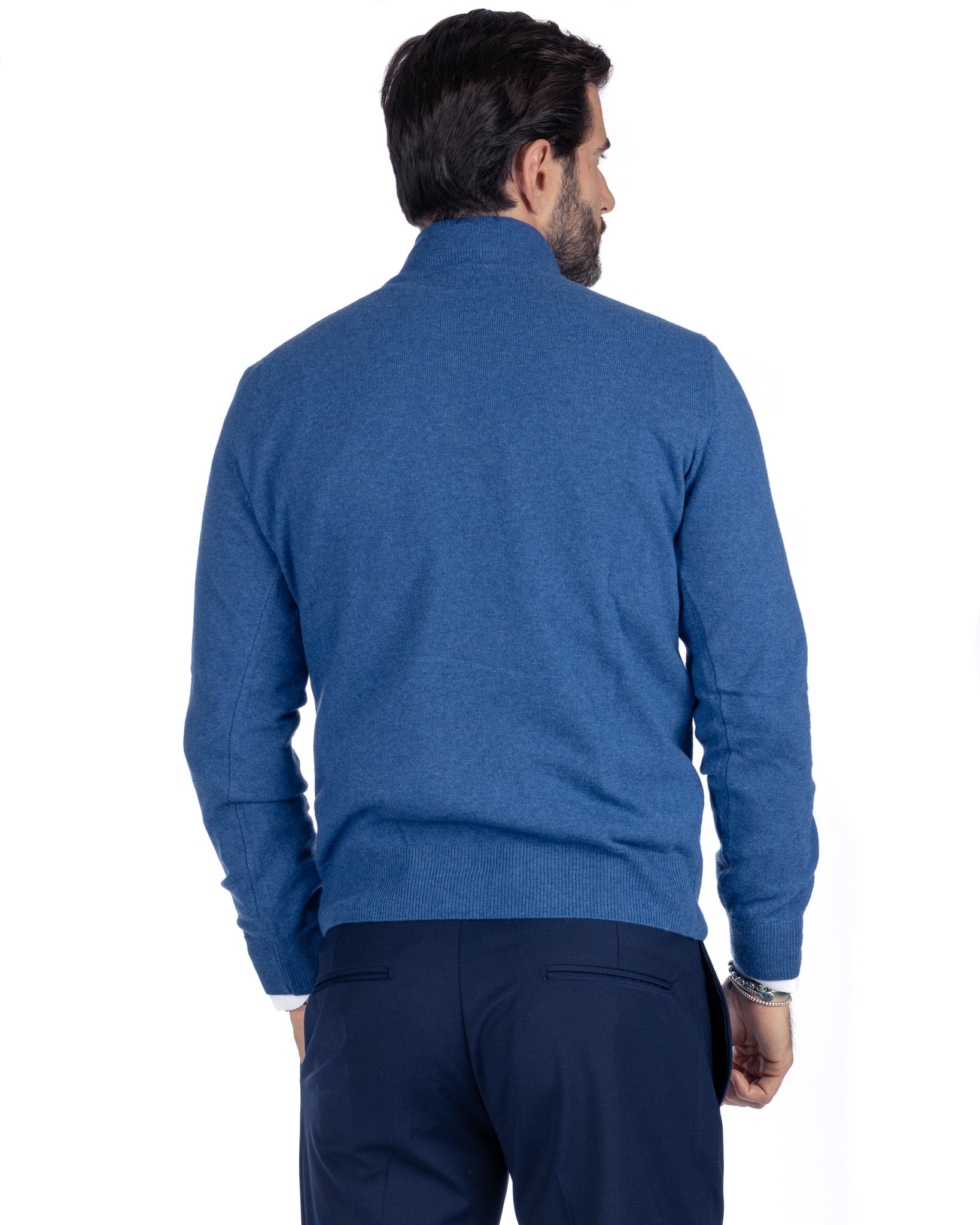 Rory - royal cashmere blend zip sweater