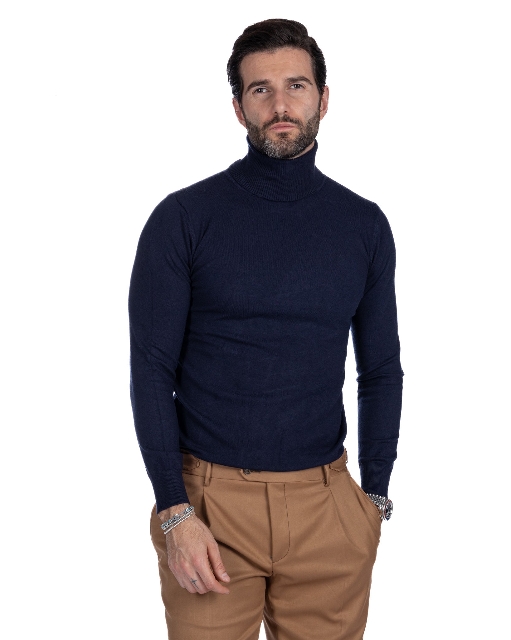 Basic blue turtleneck