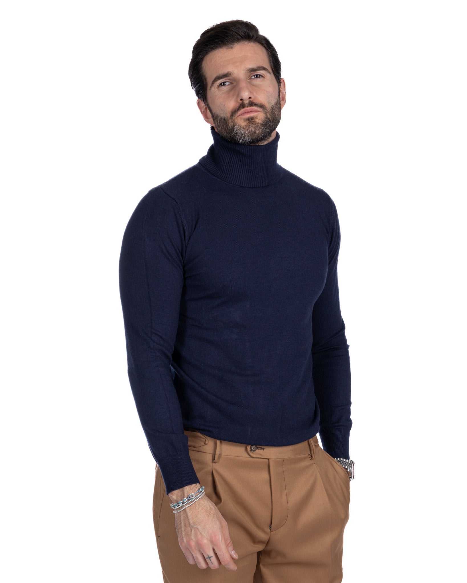 Basic blue turtleneck