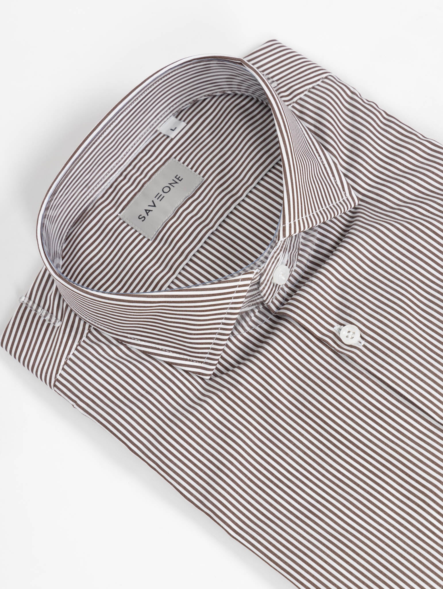 Chemise - slim fit stripe brown