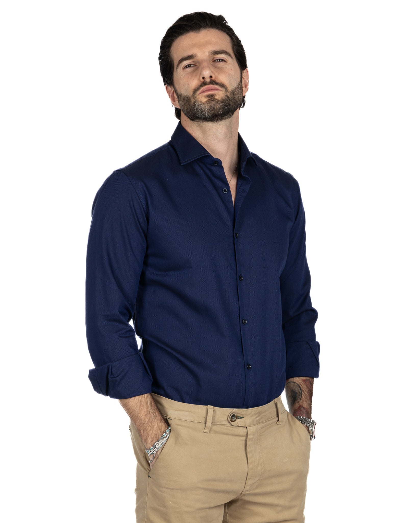 Chemise - slim fit oxford blue
